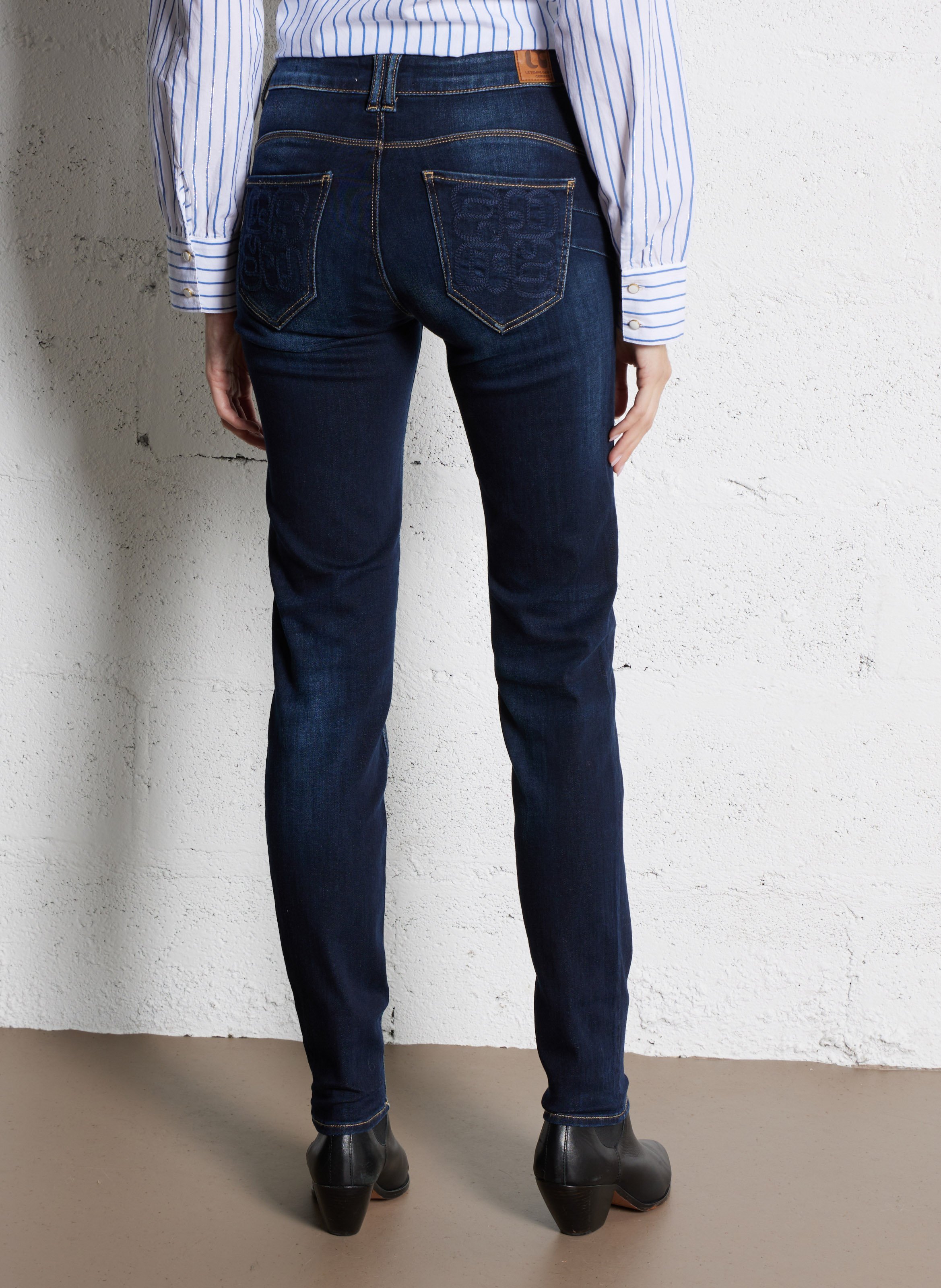 Jean slim en coton mélangé LE TEMPS DES CERISES Bleu