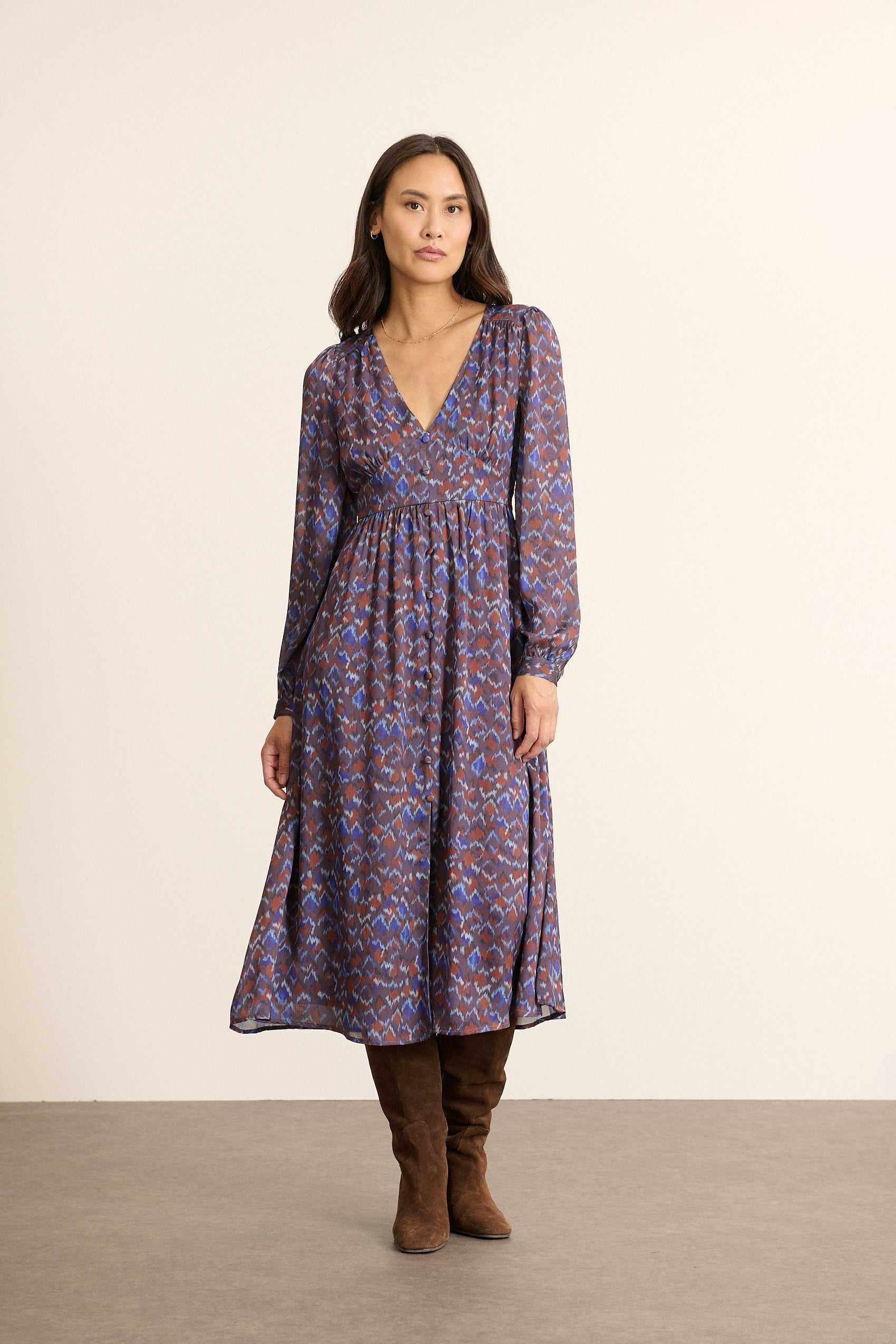 Printed midi dress GARANCE PARIS Blue