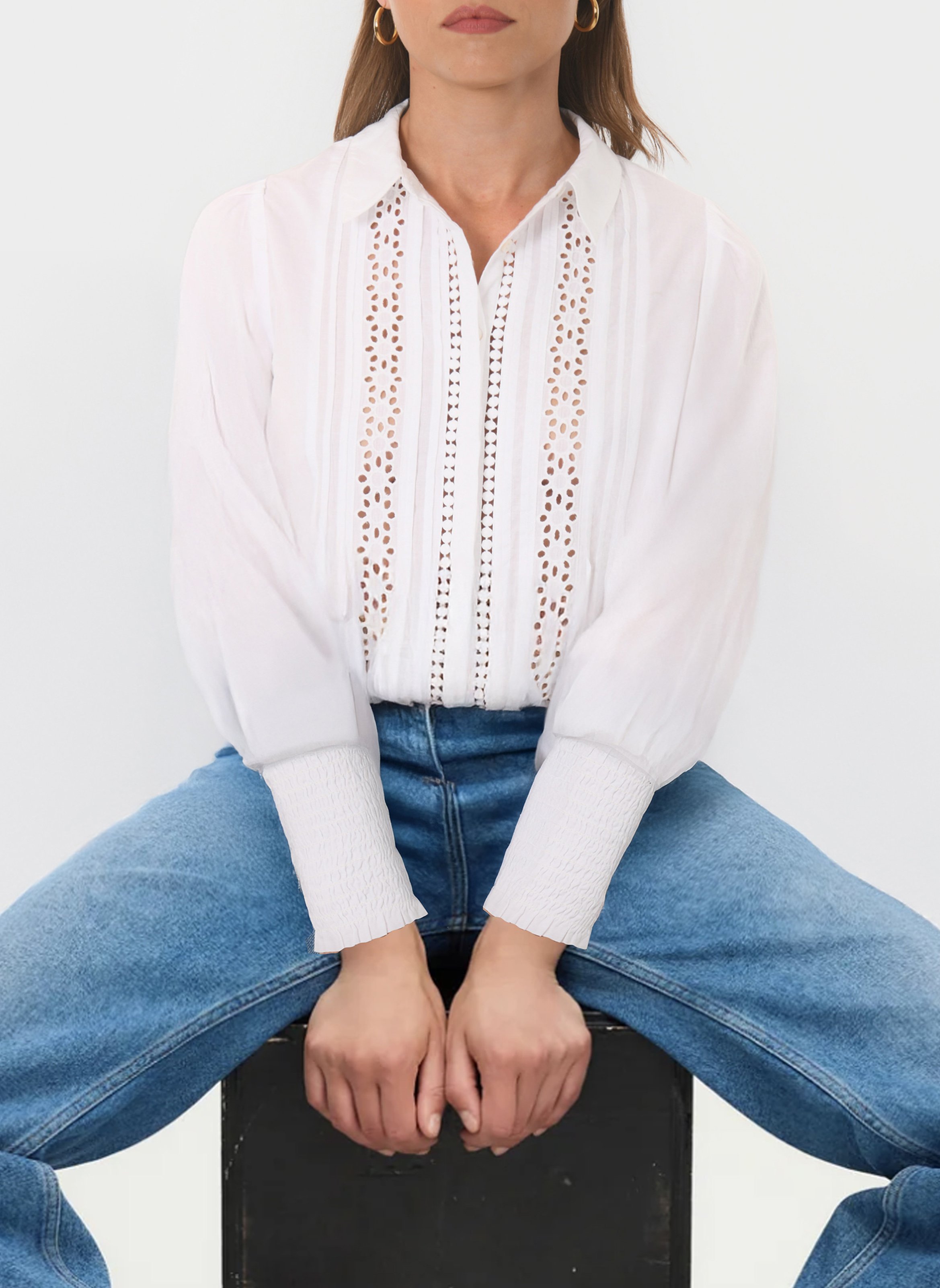 Chemise droite col classique en coton KOOKAI Blanc