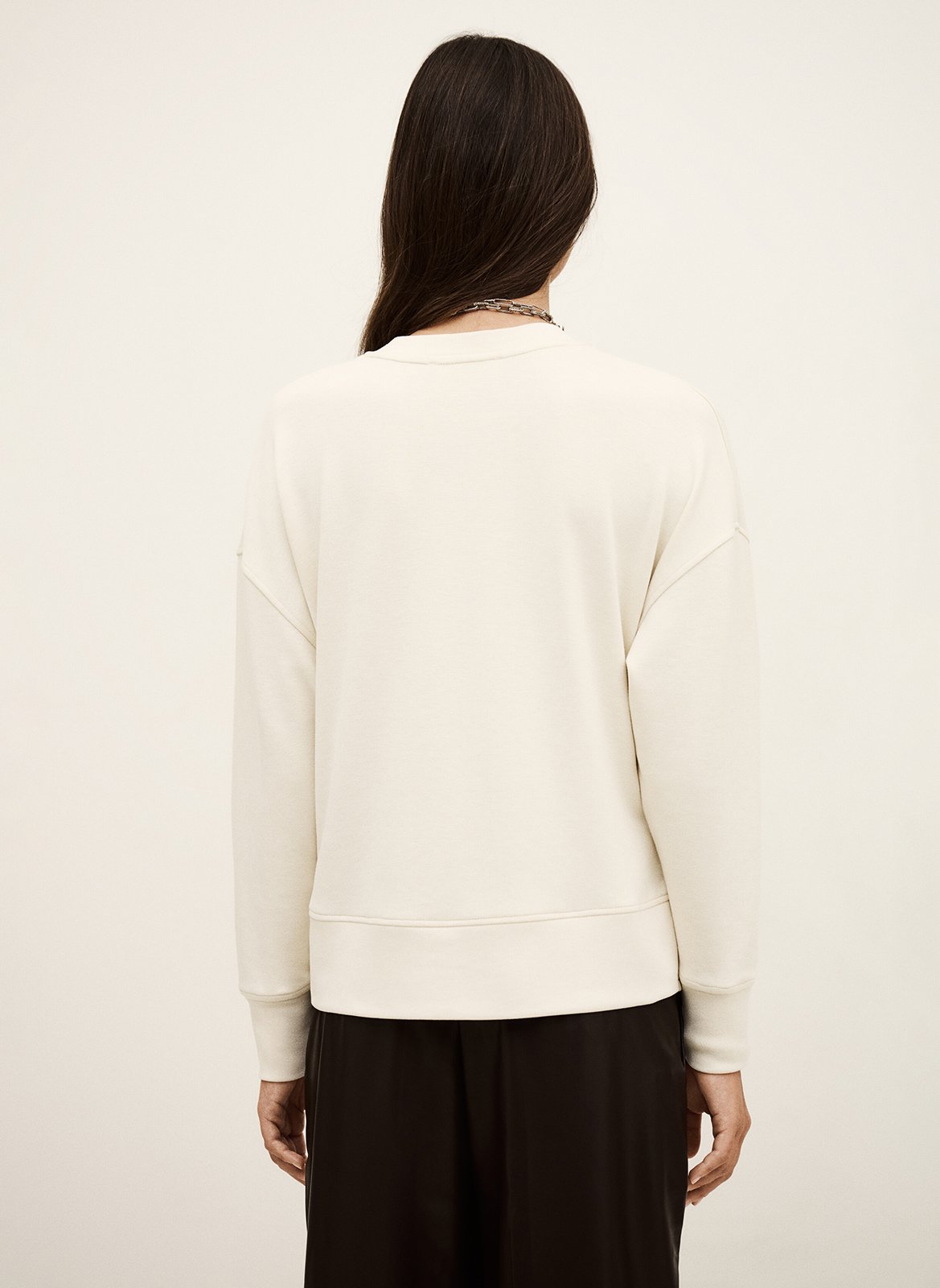 Sweat droit col rond en maille BA&SH Beige