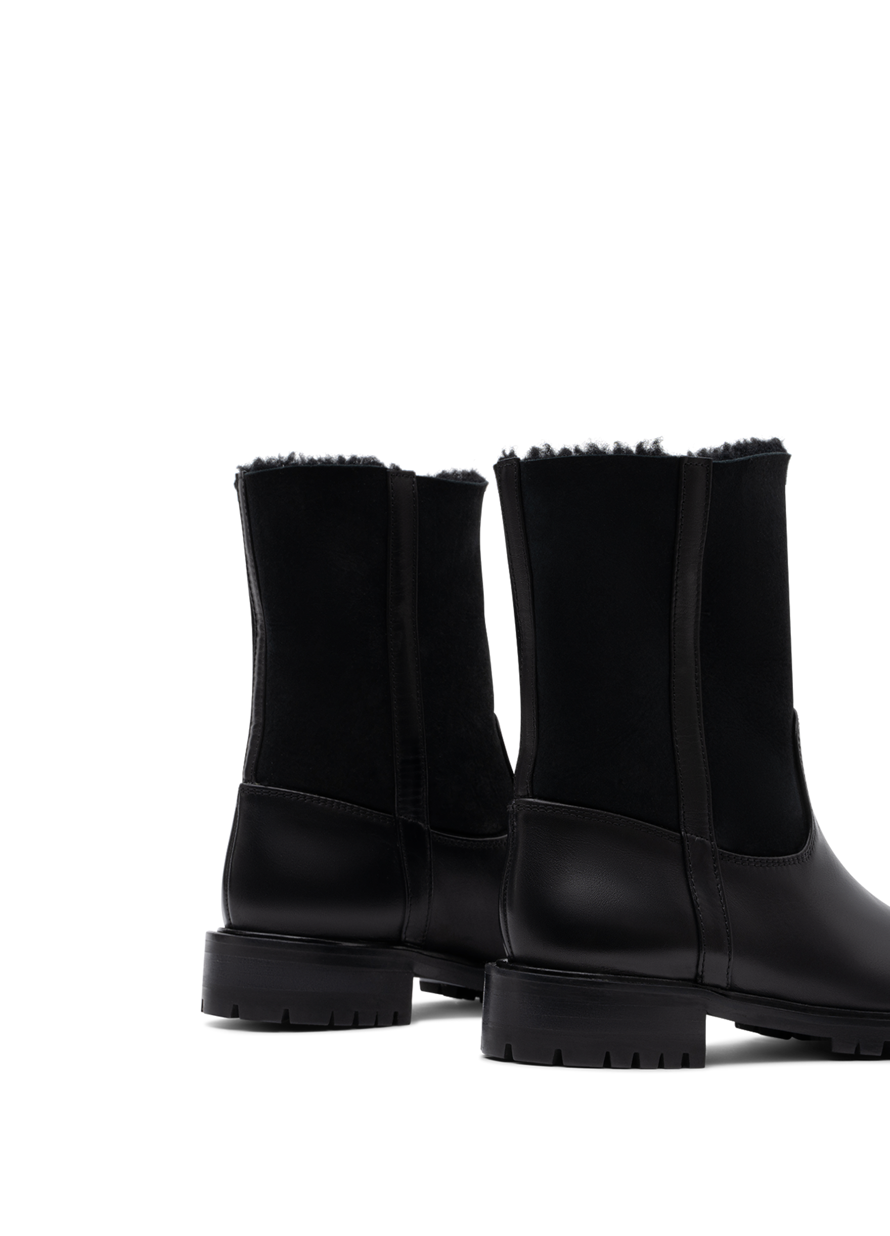 Black nappa leather lined ankle boots PARALLELE PARIS Black