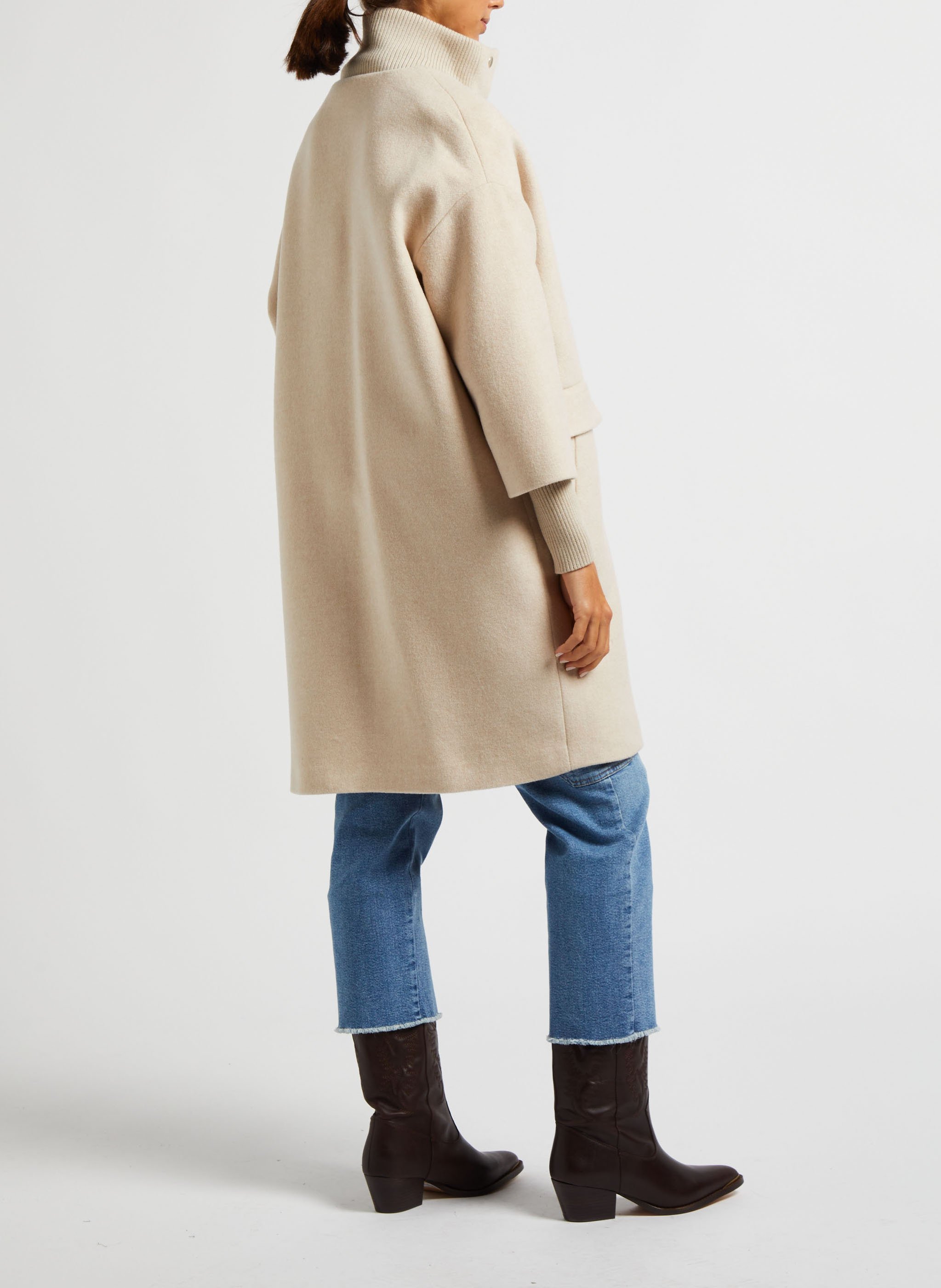 Wool-blend coat MAISON 123 Beige
