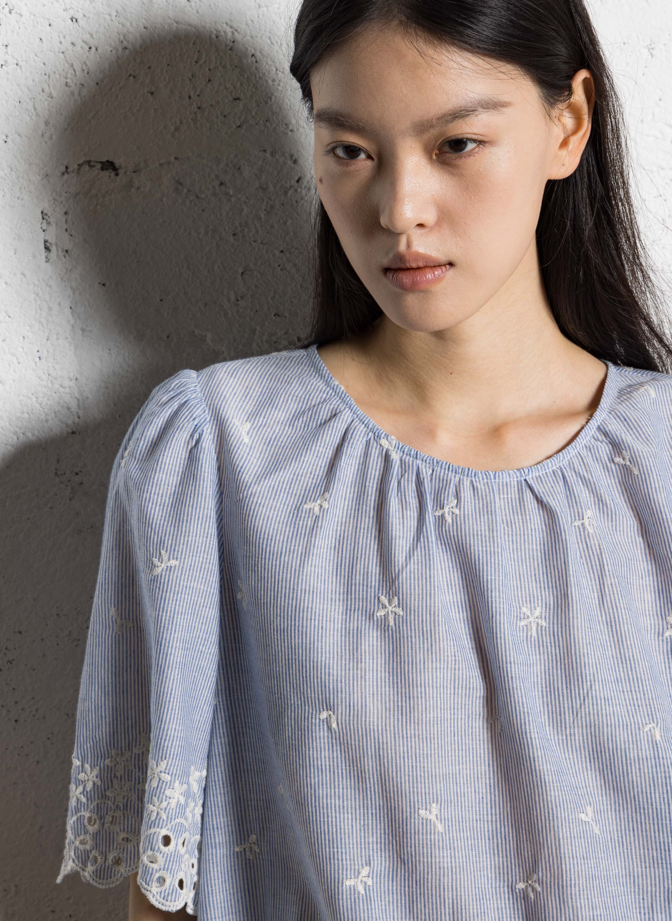 Top met ronde hals van katoen JC SOPHIE Blauw