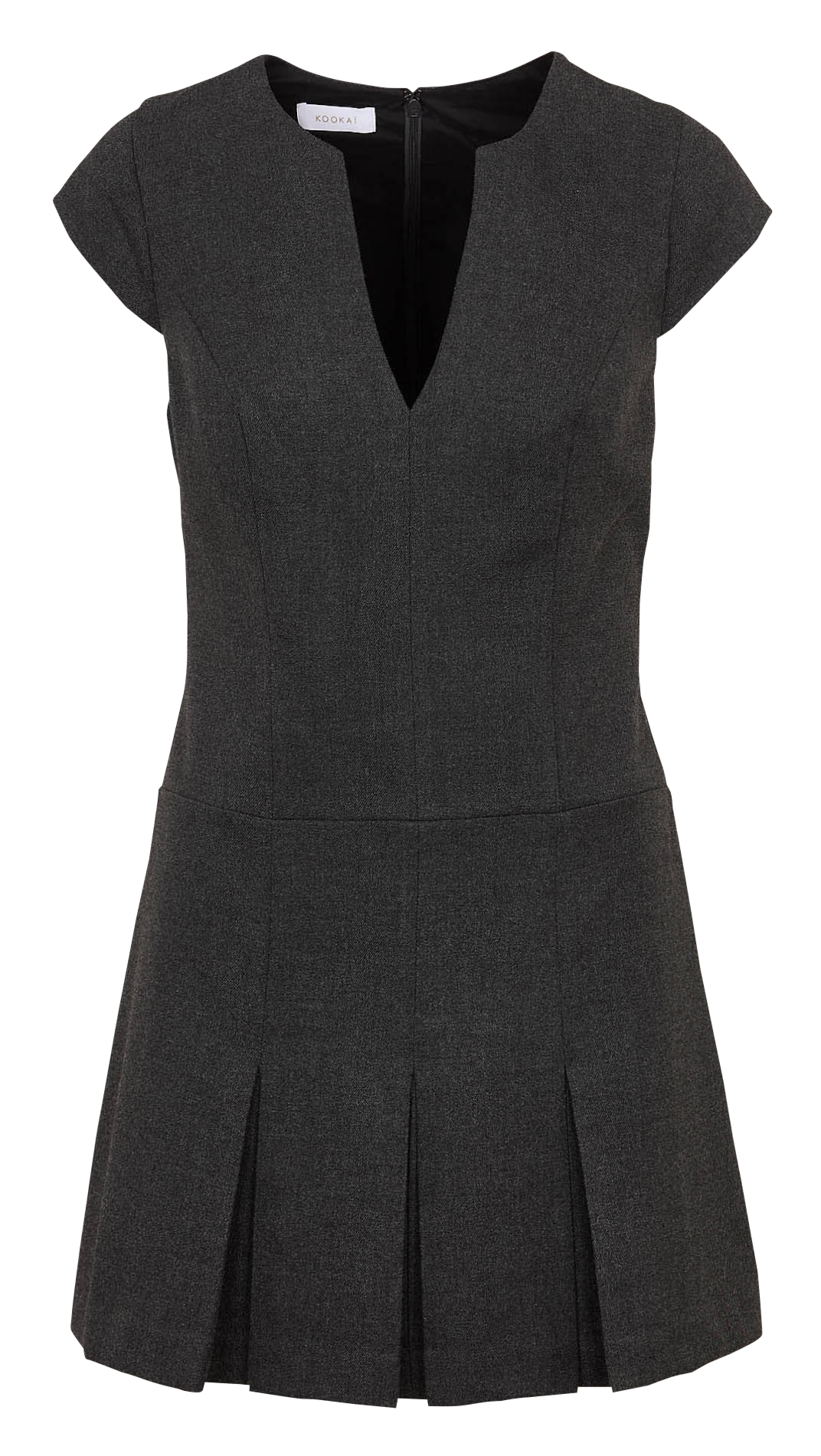 Robe courte col V KOOKAI Gris