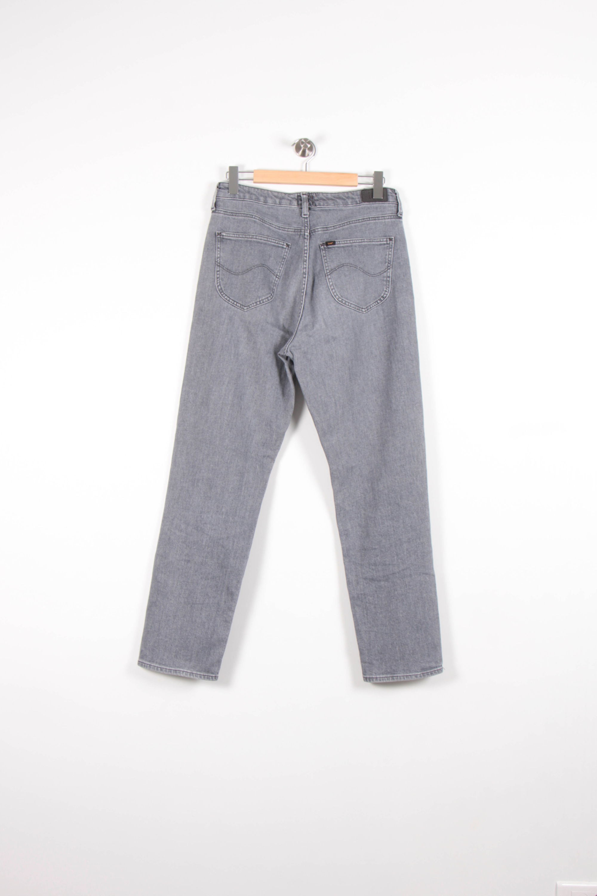 Cropped slim jeans with studs LEE - Seconde Main Grey