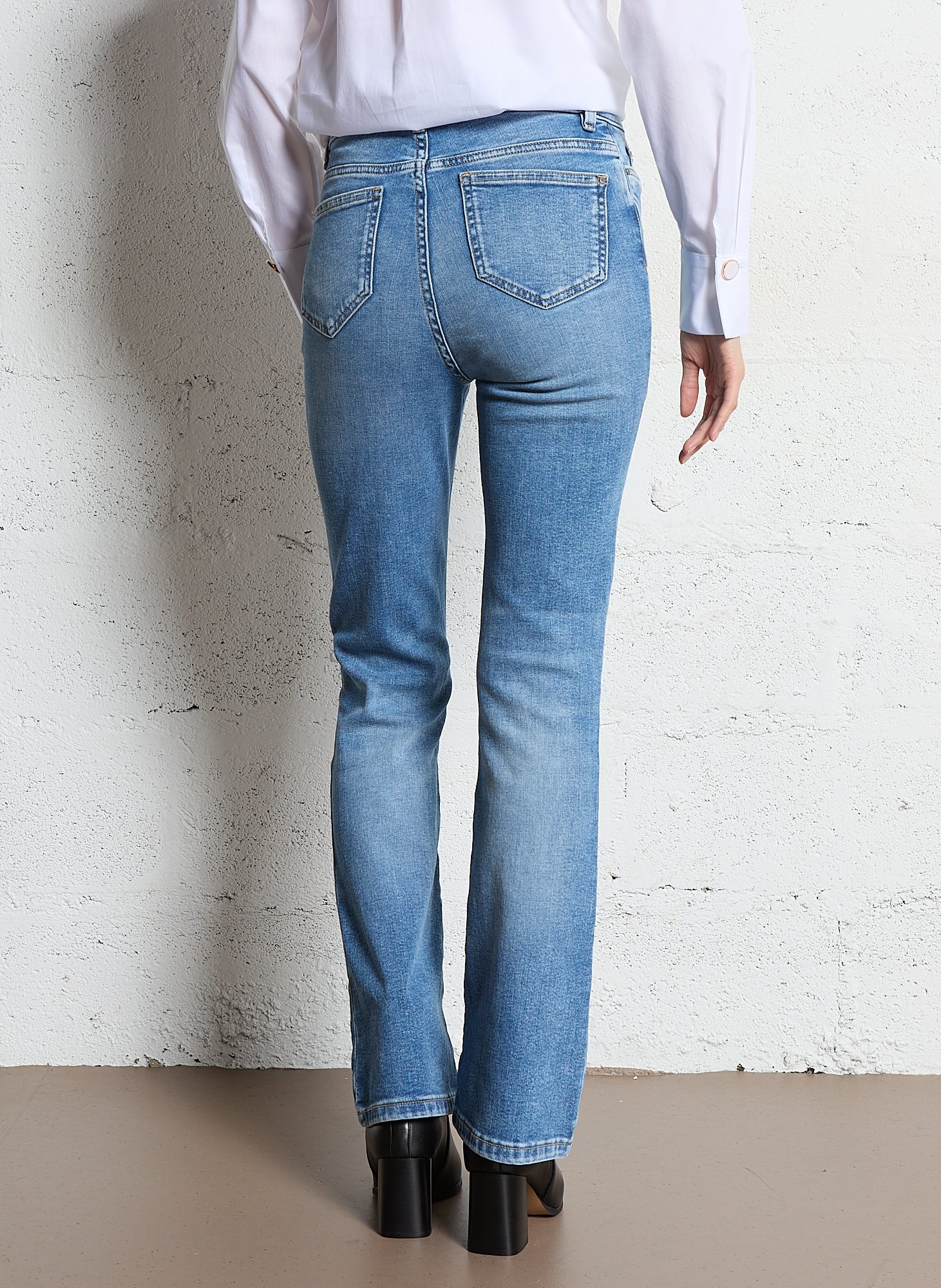 Bootcut jeans in washed stretch denim MAISON 123 Blue