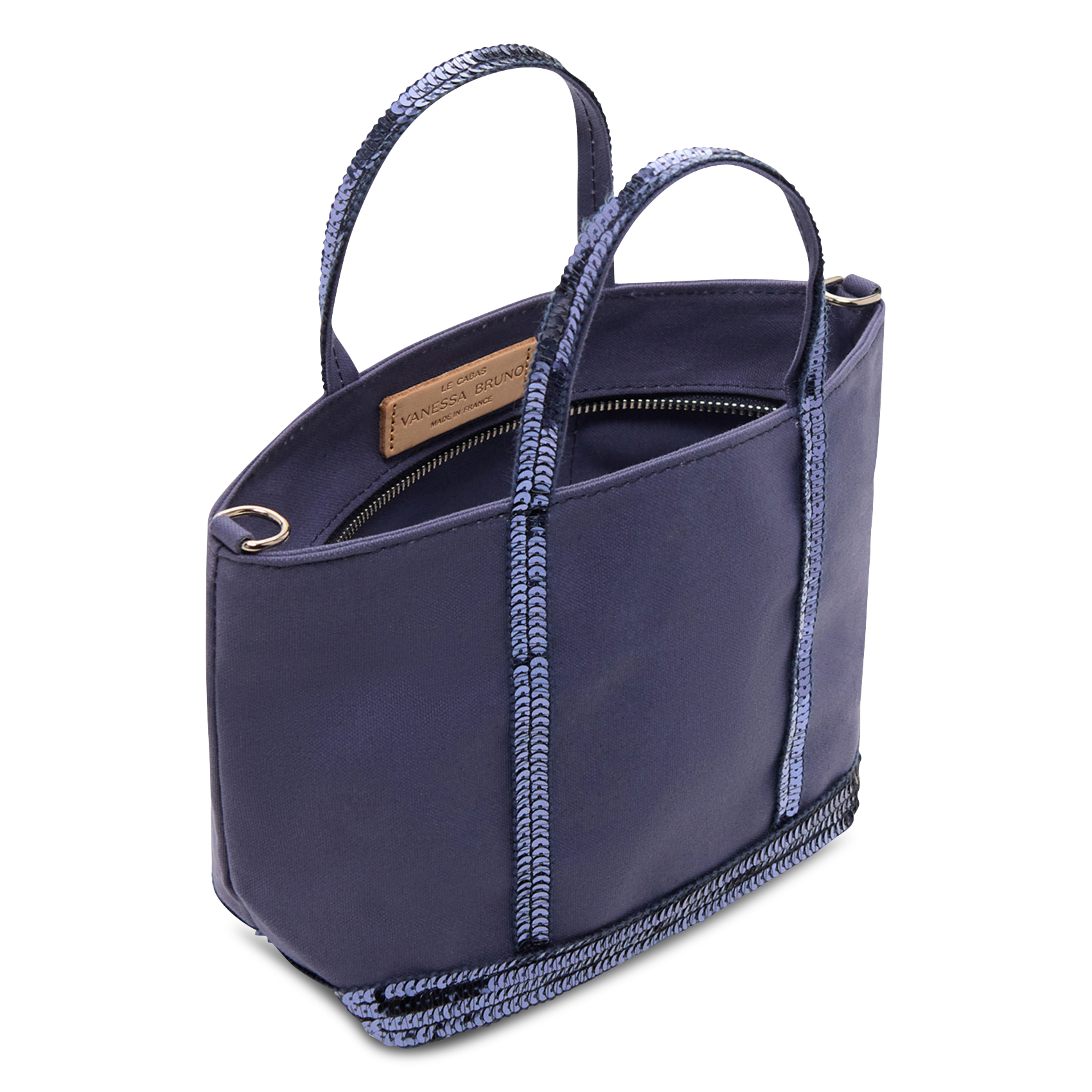 Mini canvas and sequin tote bag VANESSA BRUNO Blue