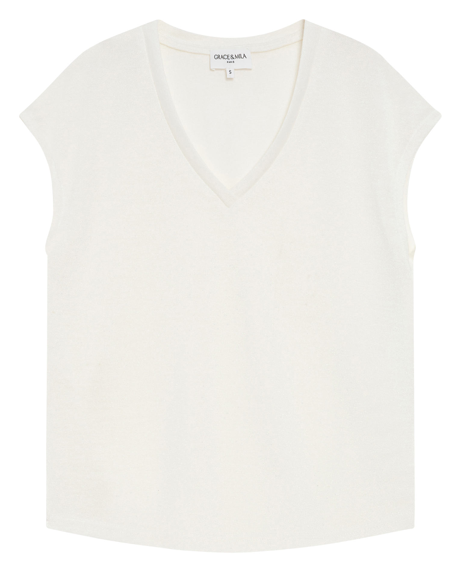 Crepe V-neck top GRACE ET MILA Beige