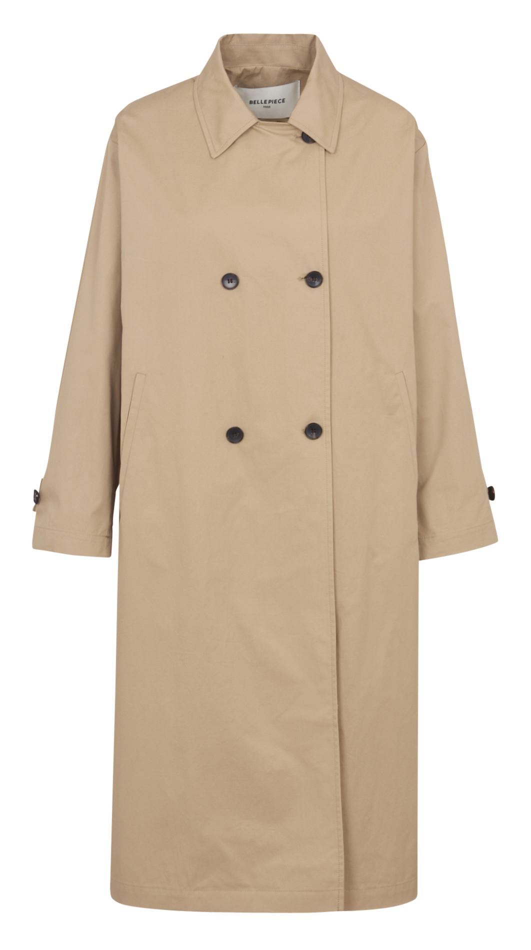 Baumwoll-Trenchcoat mit klassischem Kragen BELLEPIECE Beige