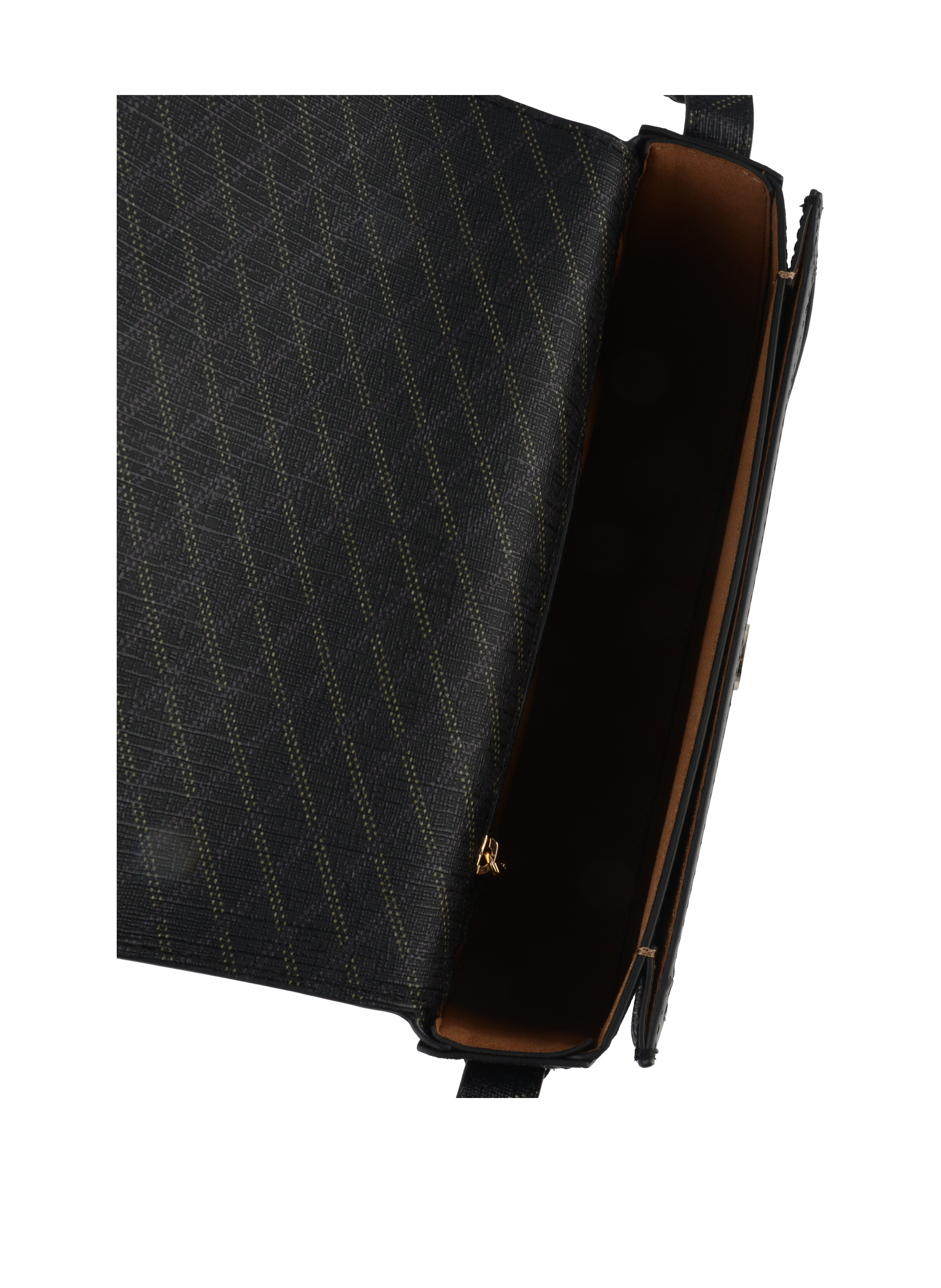 Coated canvas shoulder bag POURCHET Black