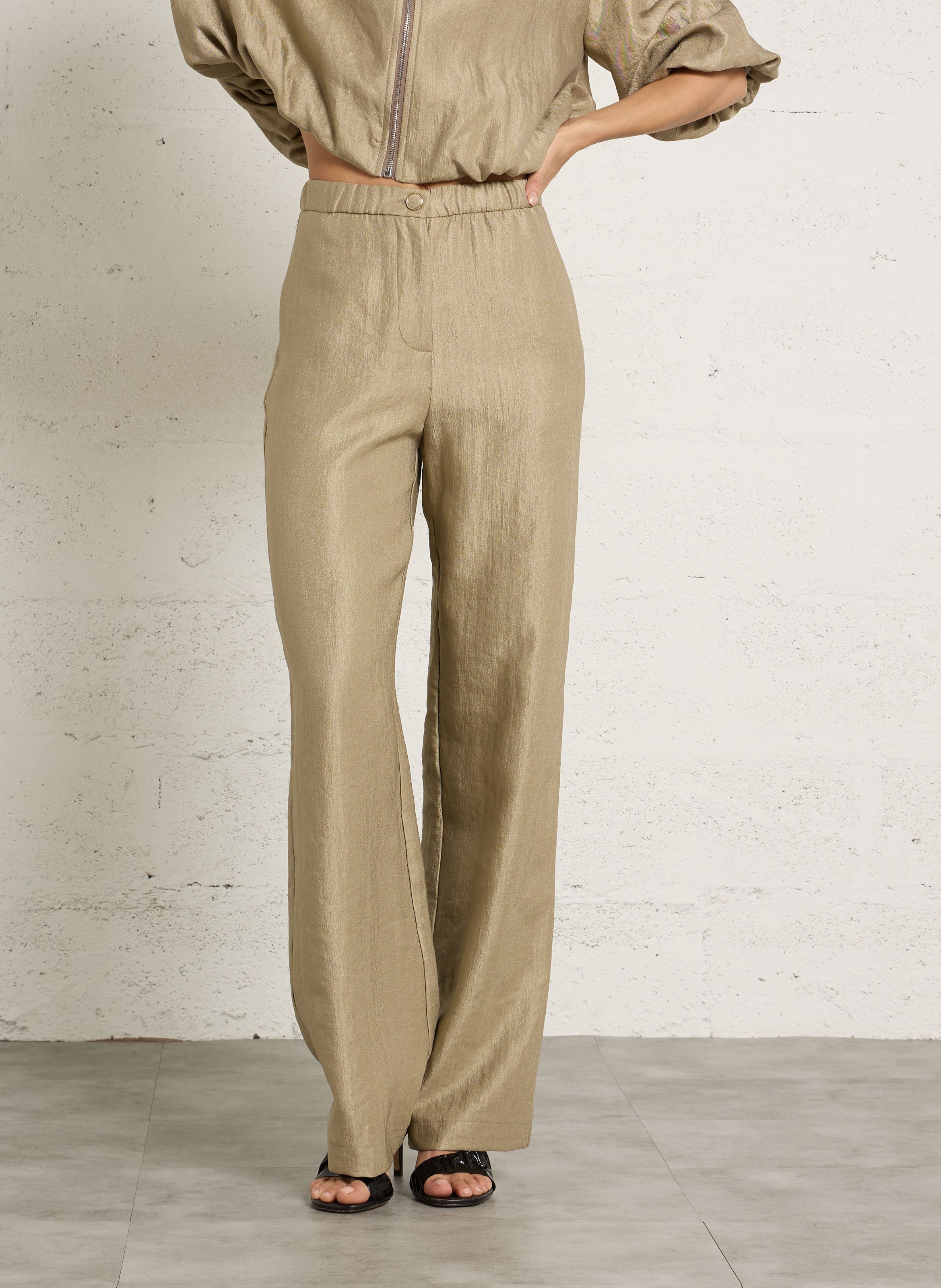 Pantalon large pailleté IMPERIAL Marron