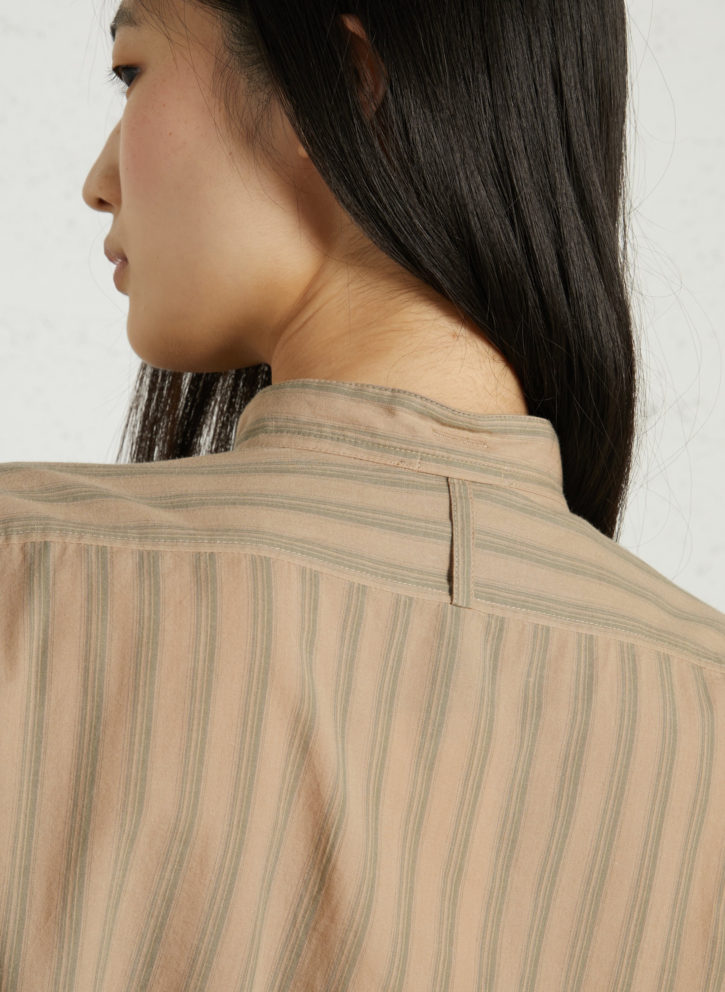 Midi-Kleid mit Mao-Kragen aus Baumwolle SOEUR Beige