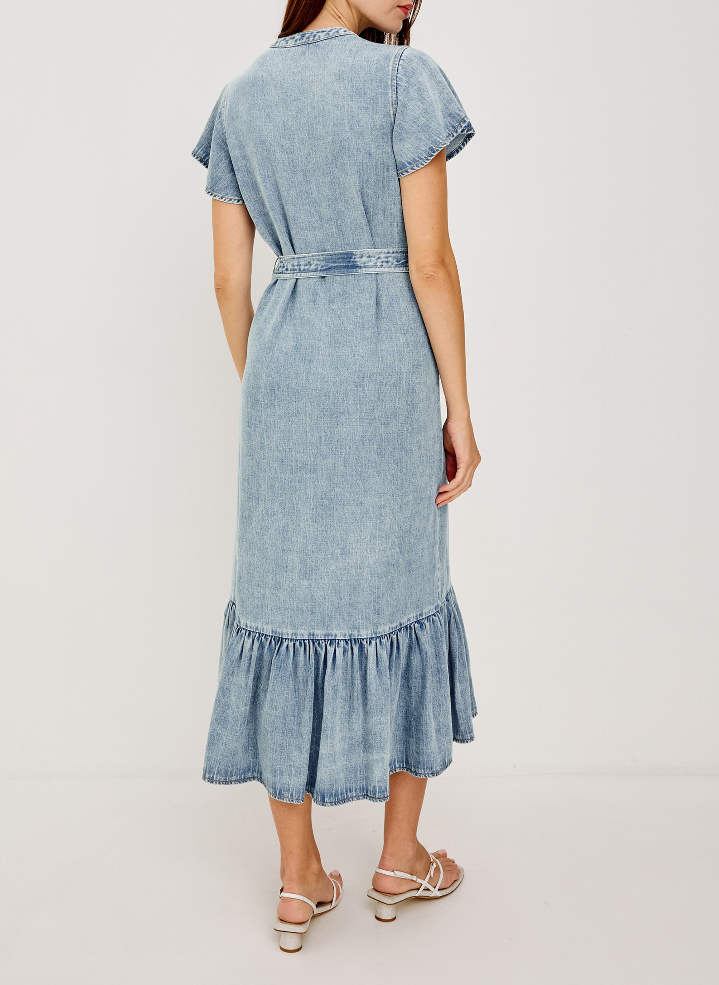 Robe midi col rond aspect jean RAILS Bleu