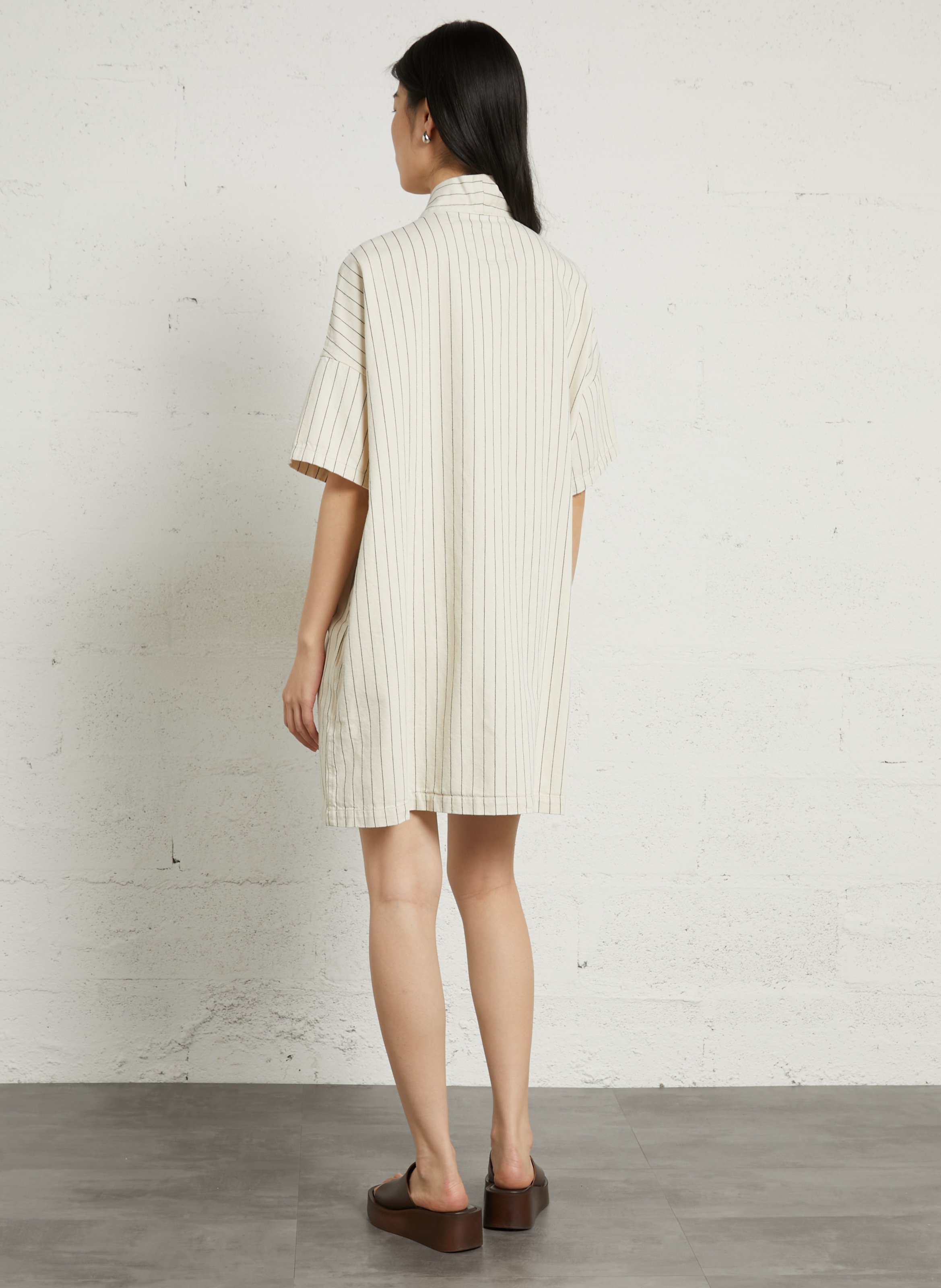 Kurzes, weites Baumwollkleid BELLEROSE Blau