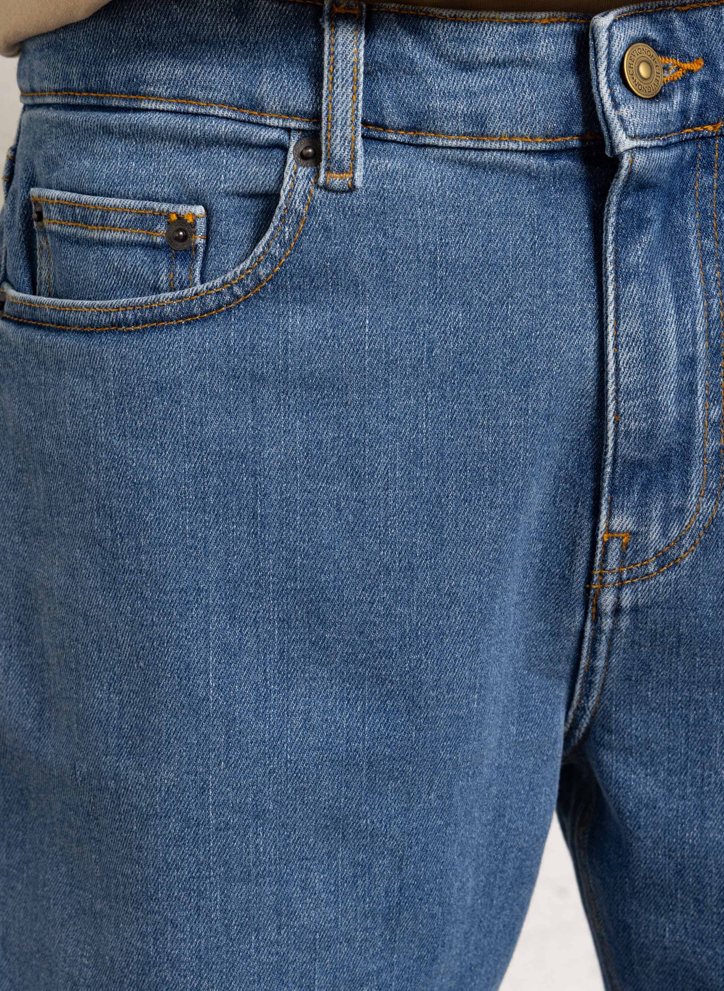 High Waist Slim Fit Jeans Blau