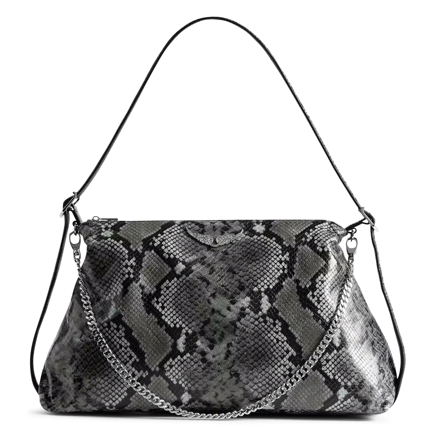 Sac jacquard serpent en cuir ZADIG&VOLTAIRE Gris
