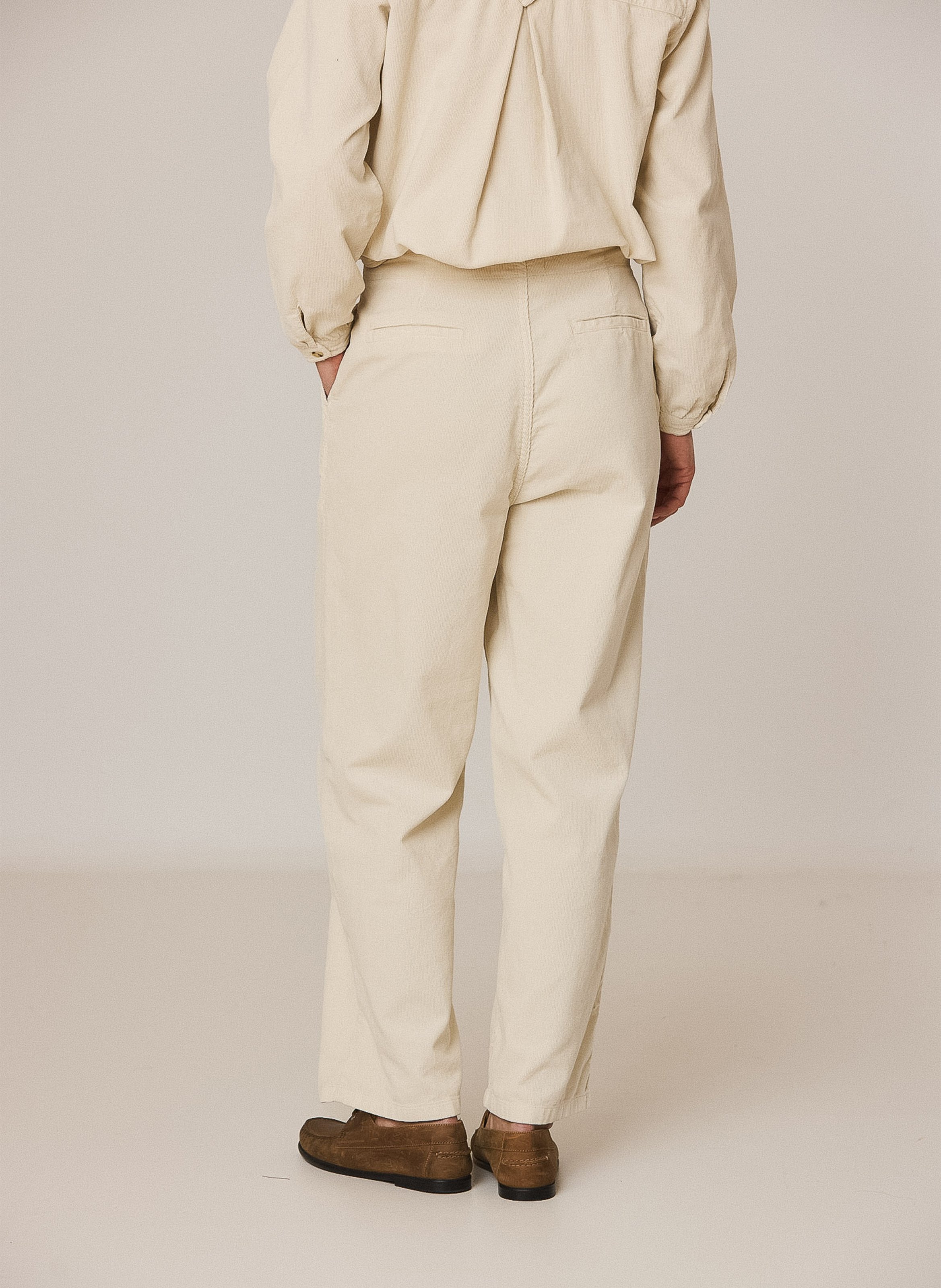 Wide-leg organic cotton pants INDI & COLD Beige