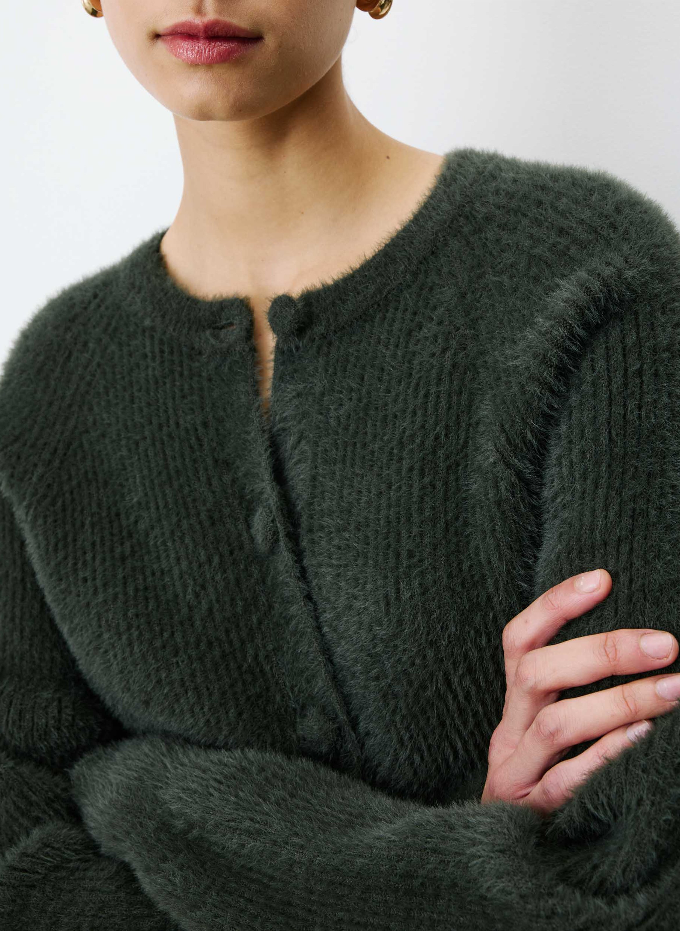 Gerader Rundhals-Cardigan | Grun GRACE ET MILA Damen