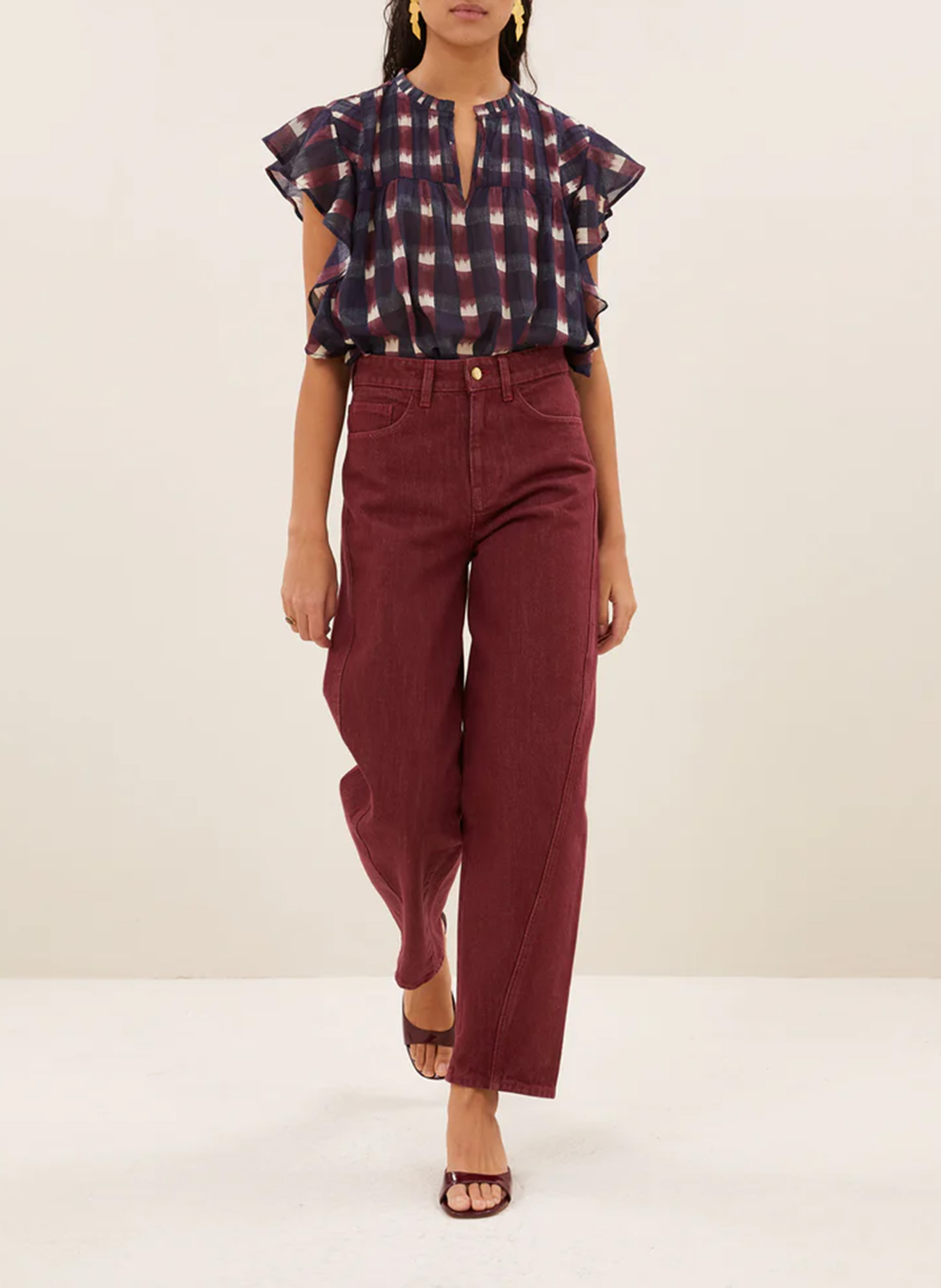 Weit geschnittene Jeans aus Bio-Baumwolle BY BAR Rot