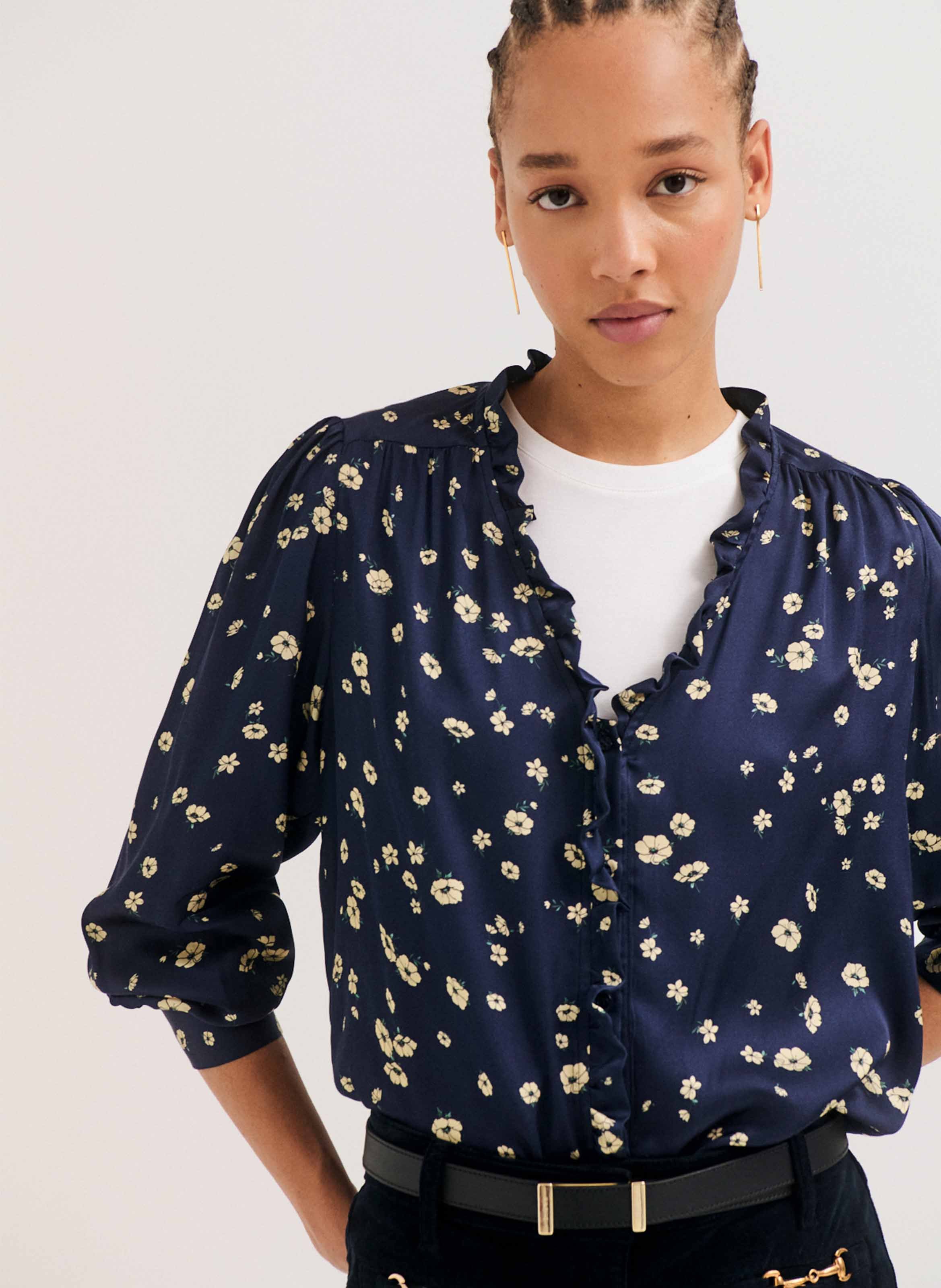 Chemise droite imprimée PABLO Bleu