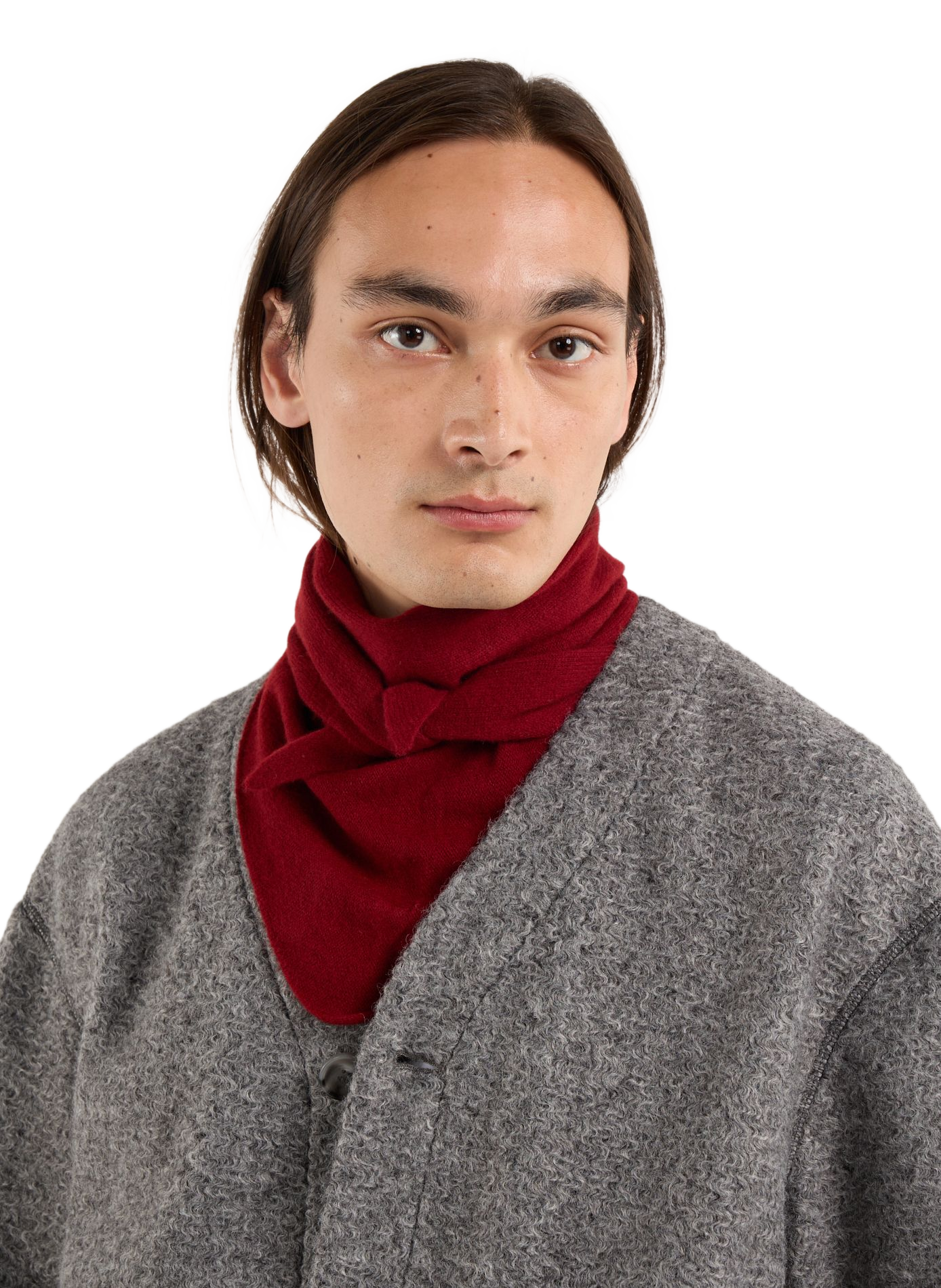 Triangular pointed wool scarf SAISON 1865 Red