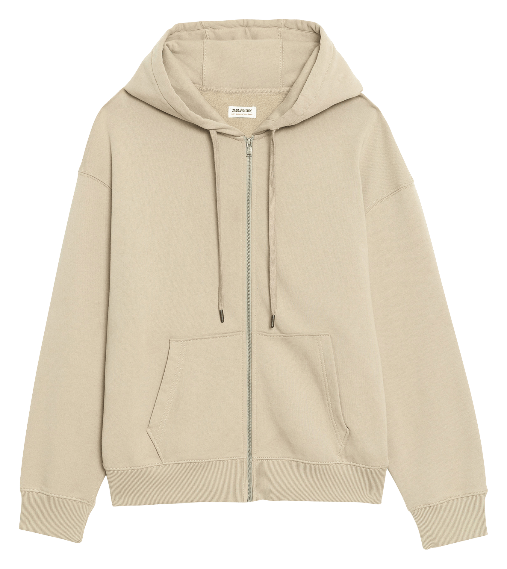 Gerader Reißverschluss-Sweatshirt aus Baumwolle. ZADIG&VOLTAIRE Beige