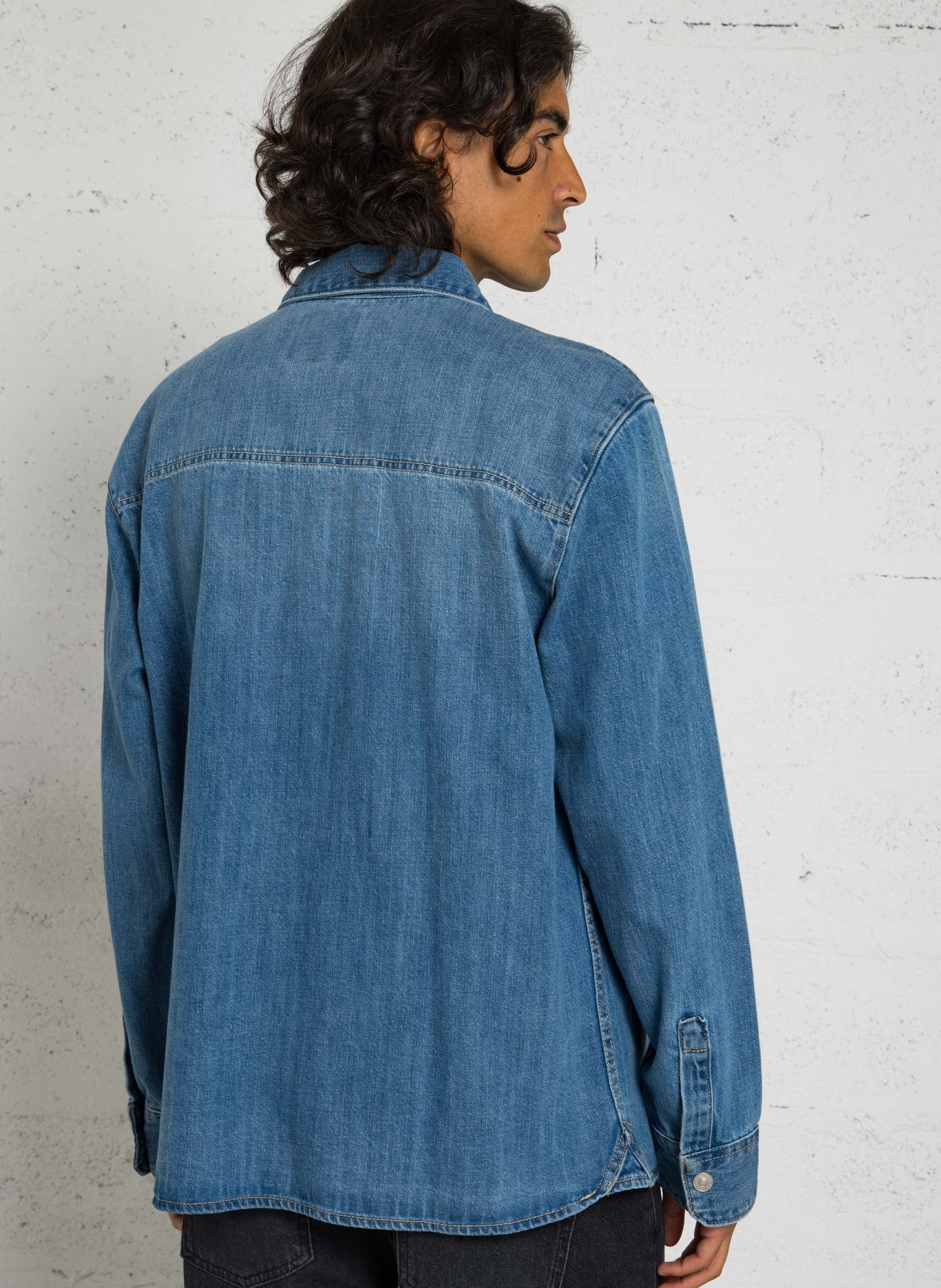 Recht, katoenen overshirt PEPE JEANS Blauw