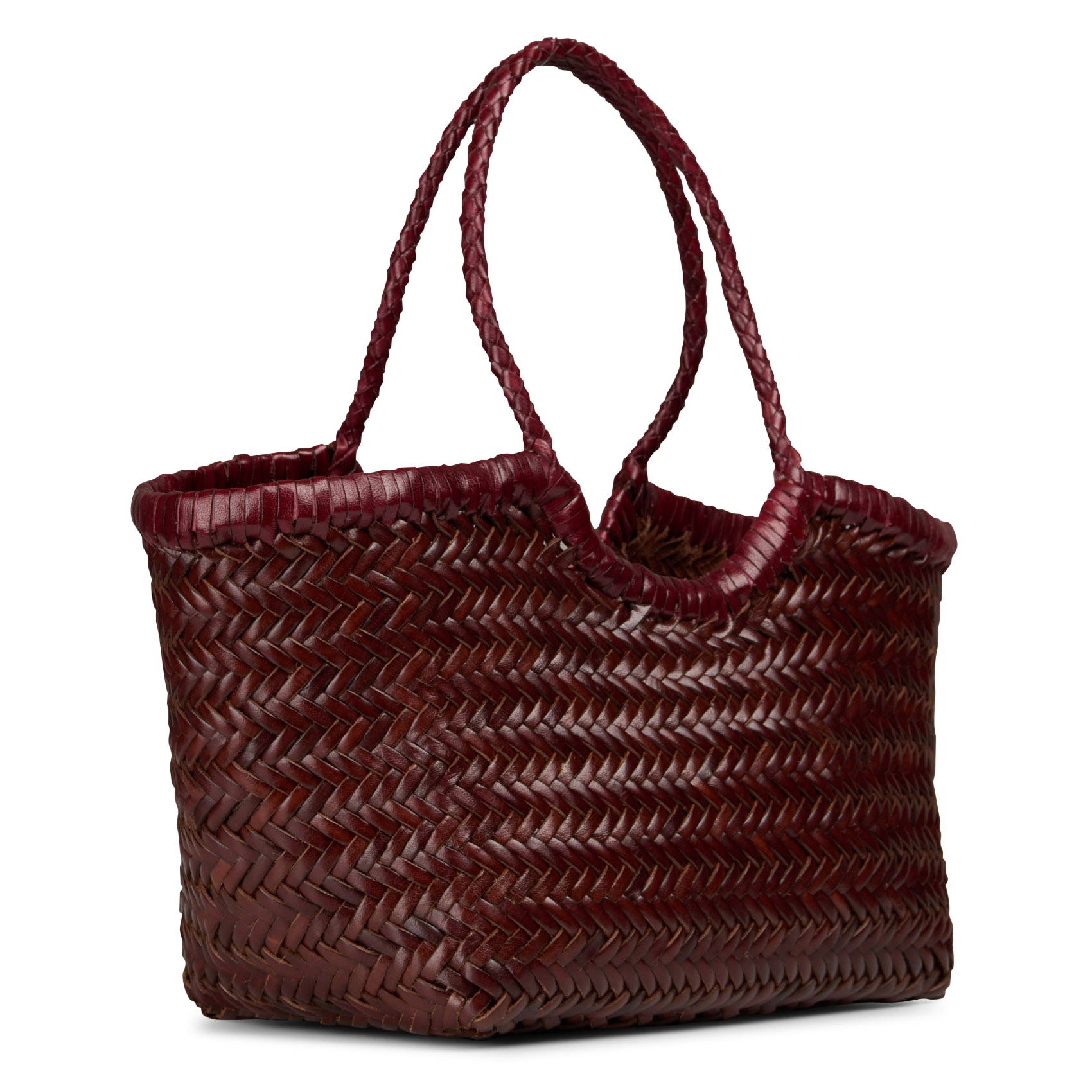 Woven leather handbag DRAGON DIFFUSION Red
