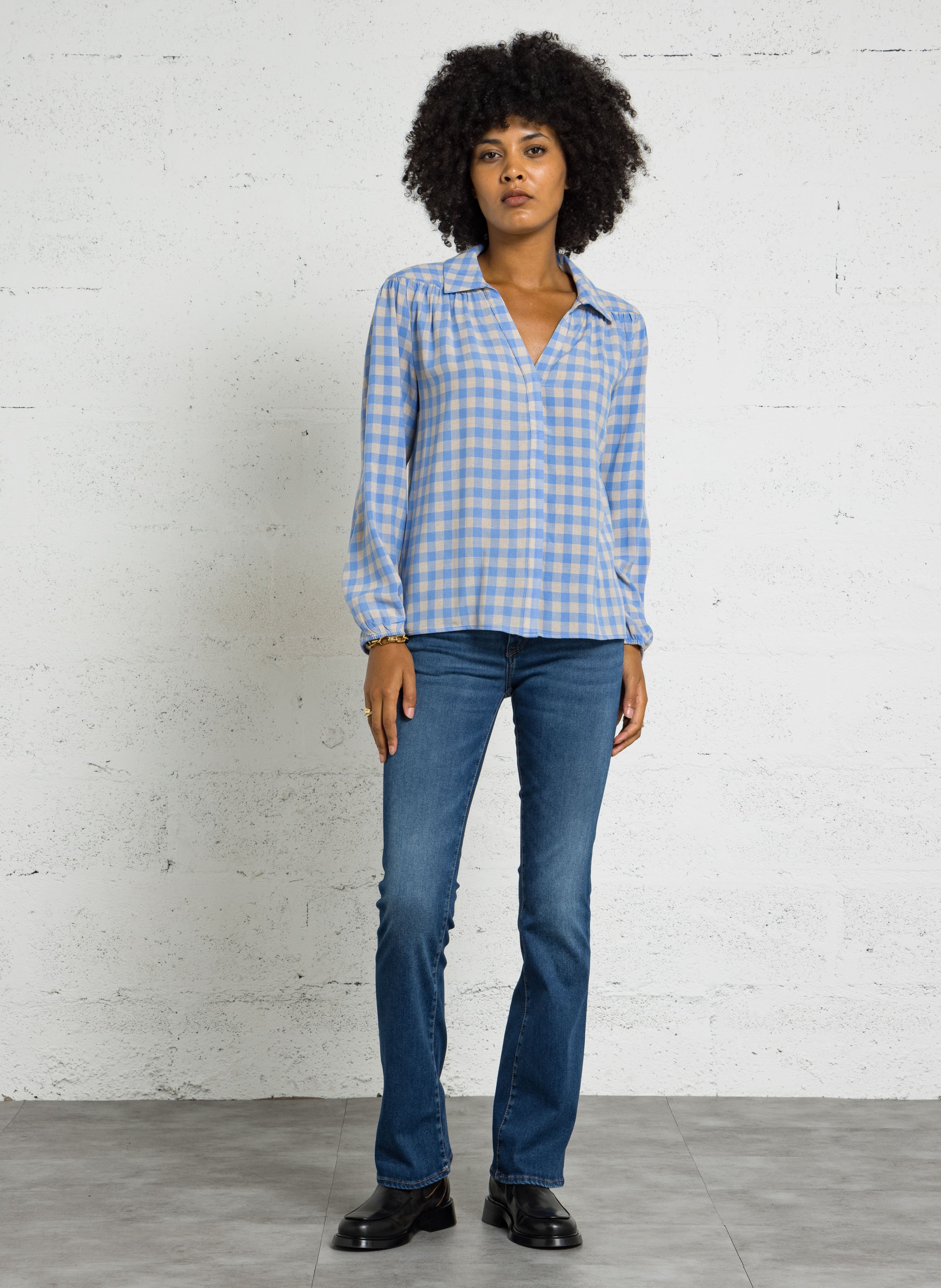 Blouse met klassieke kraag MAISON 123 Wit