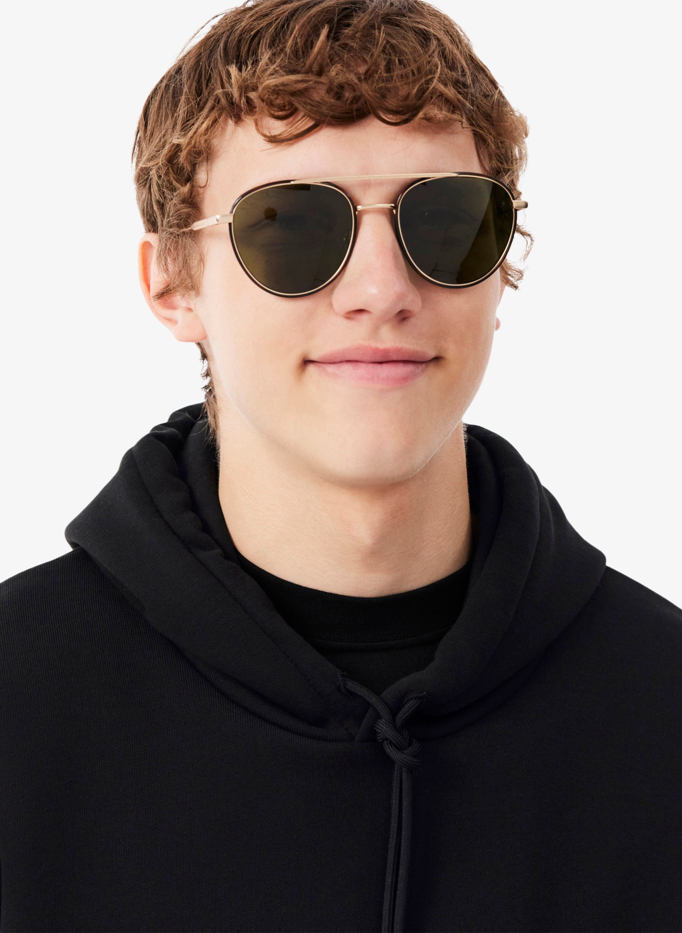 Cotton-blend hoodie LACOSTE Black