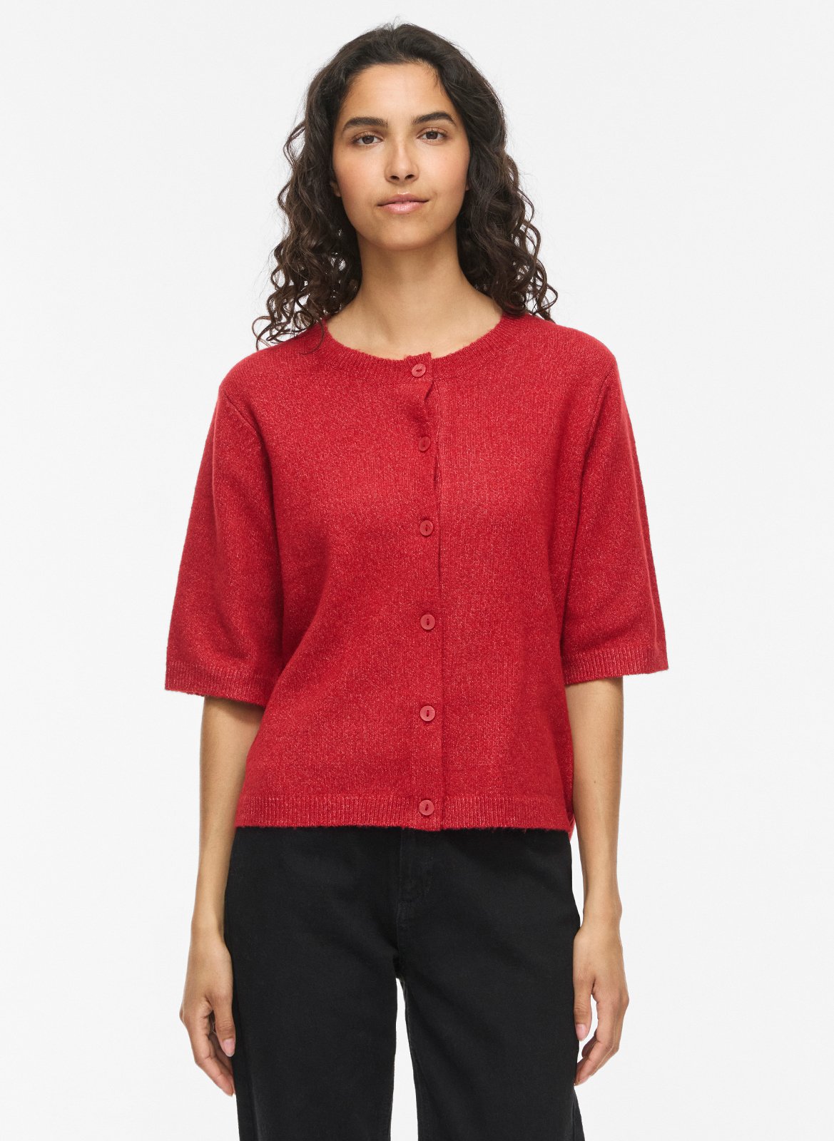 Gilet col rond VILA Rouge