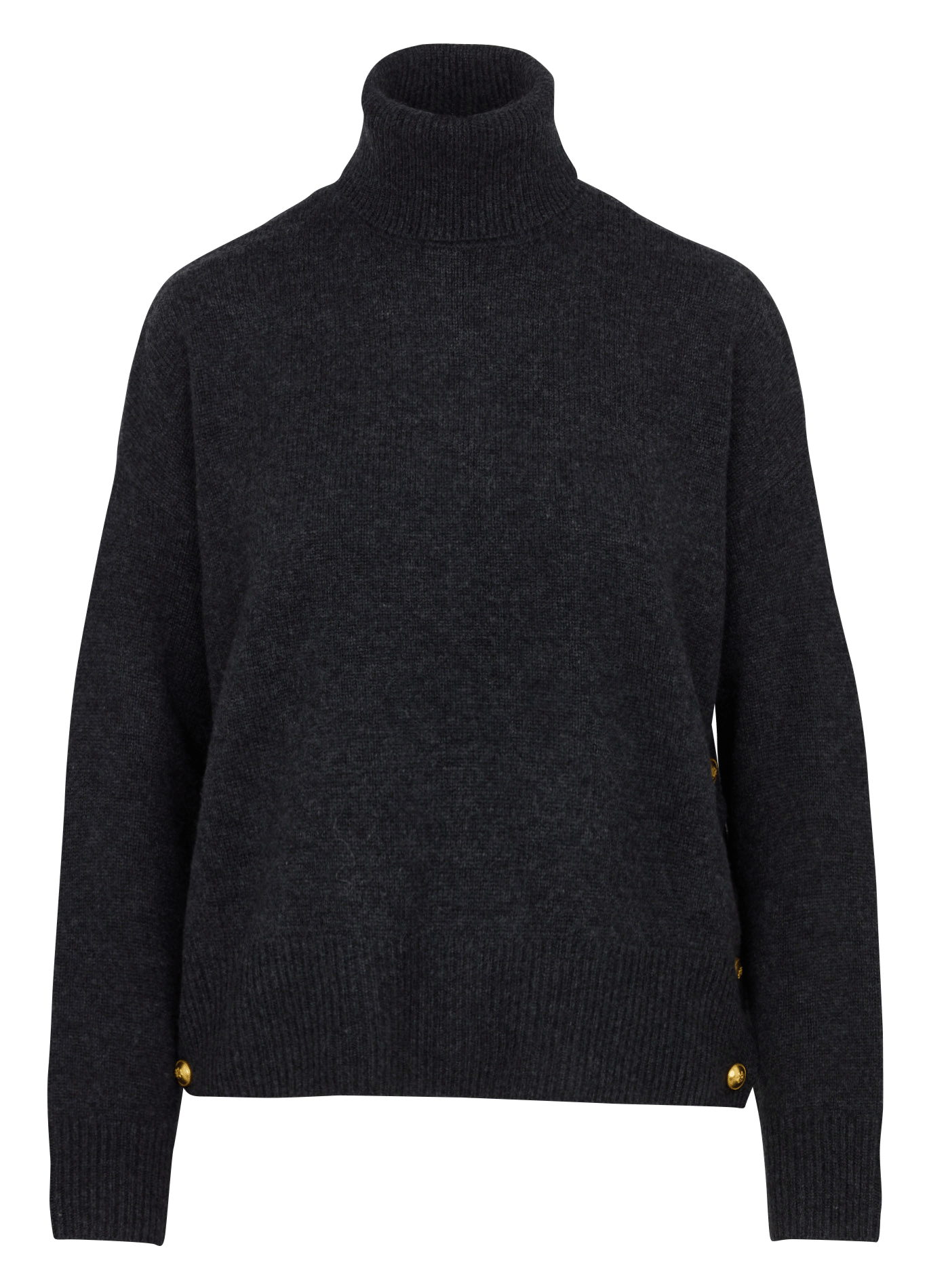 Pull ample col roulé en laine et cachemire MAJESTIC FILATURES Gris