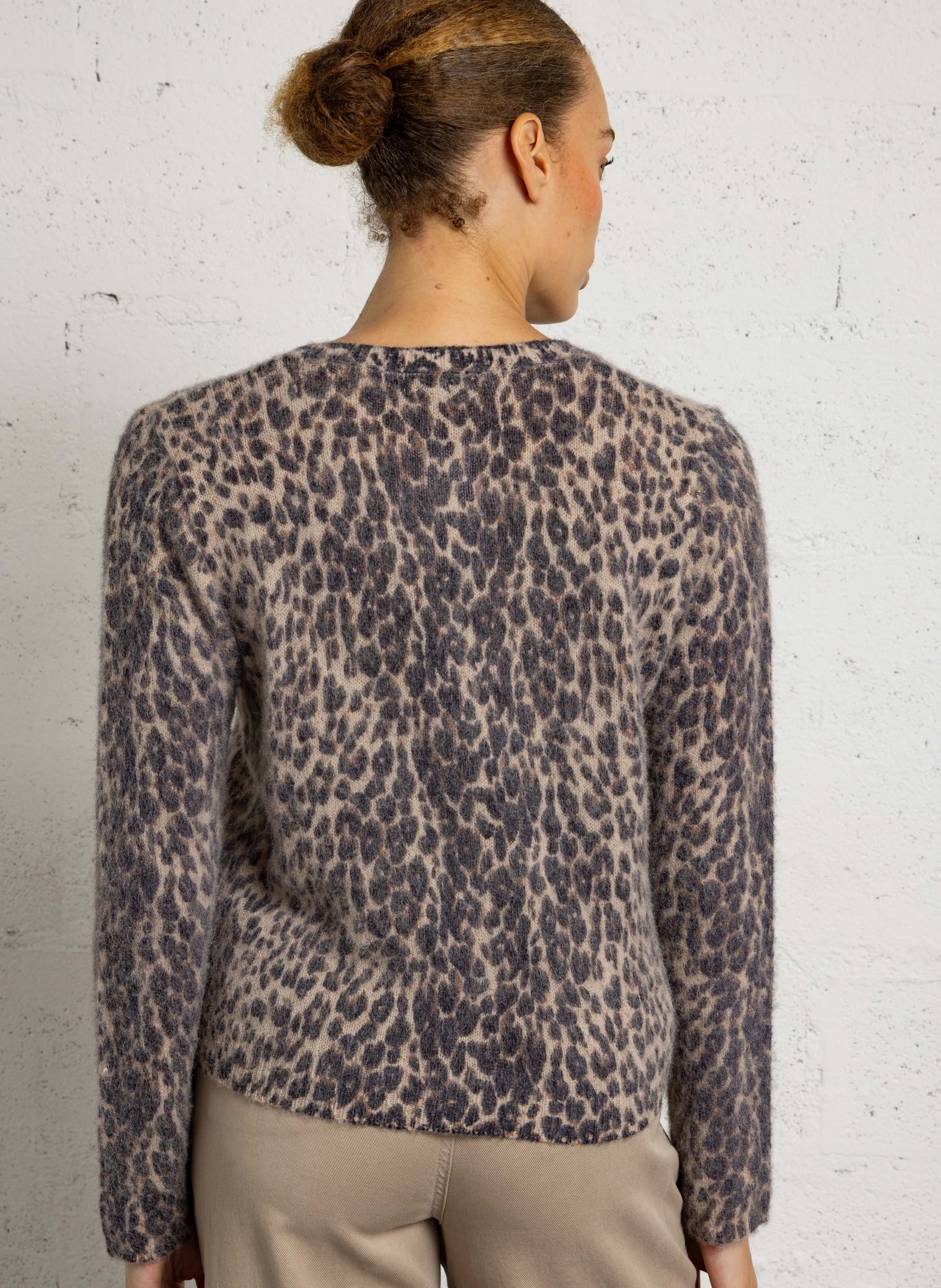 Printed round-neck cardigan SUNCOO Beige