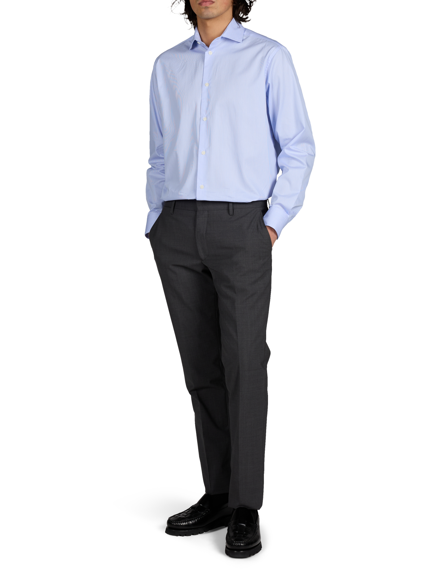Straight hay-d cotton shirt hay-d AU PRINTEMPS PARIS Blue