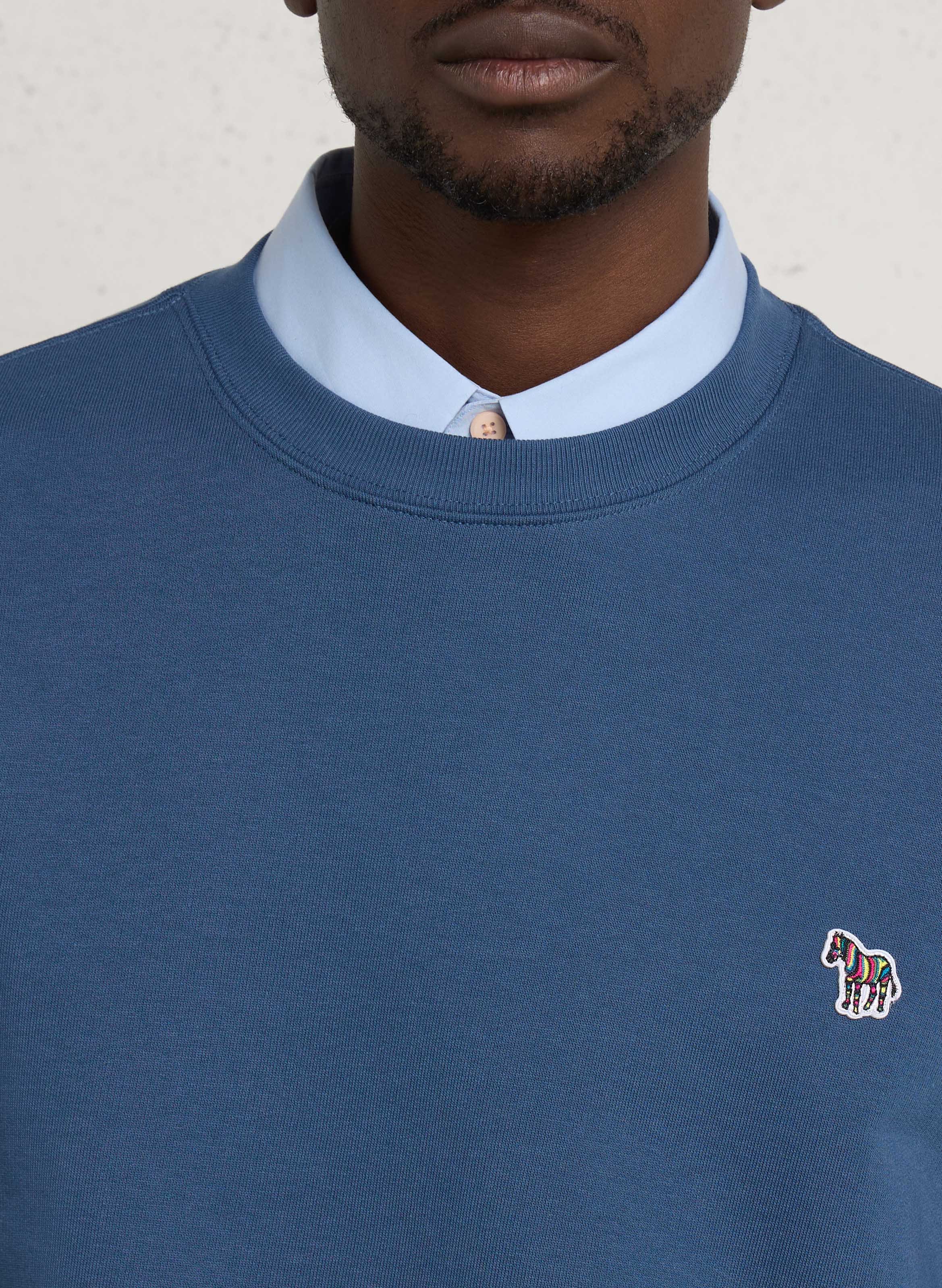 Sweat col rond en coton bio PAUL SMITH Bleu