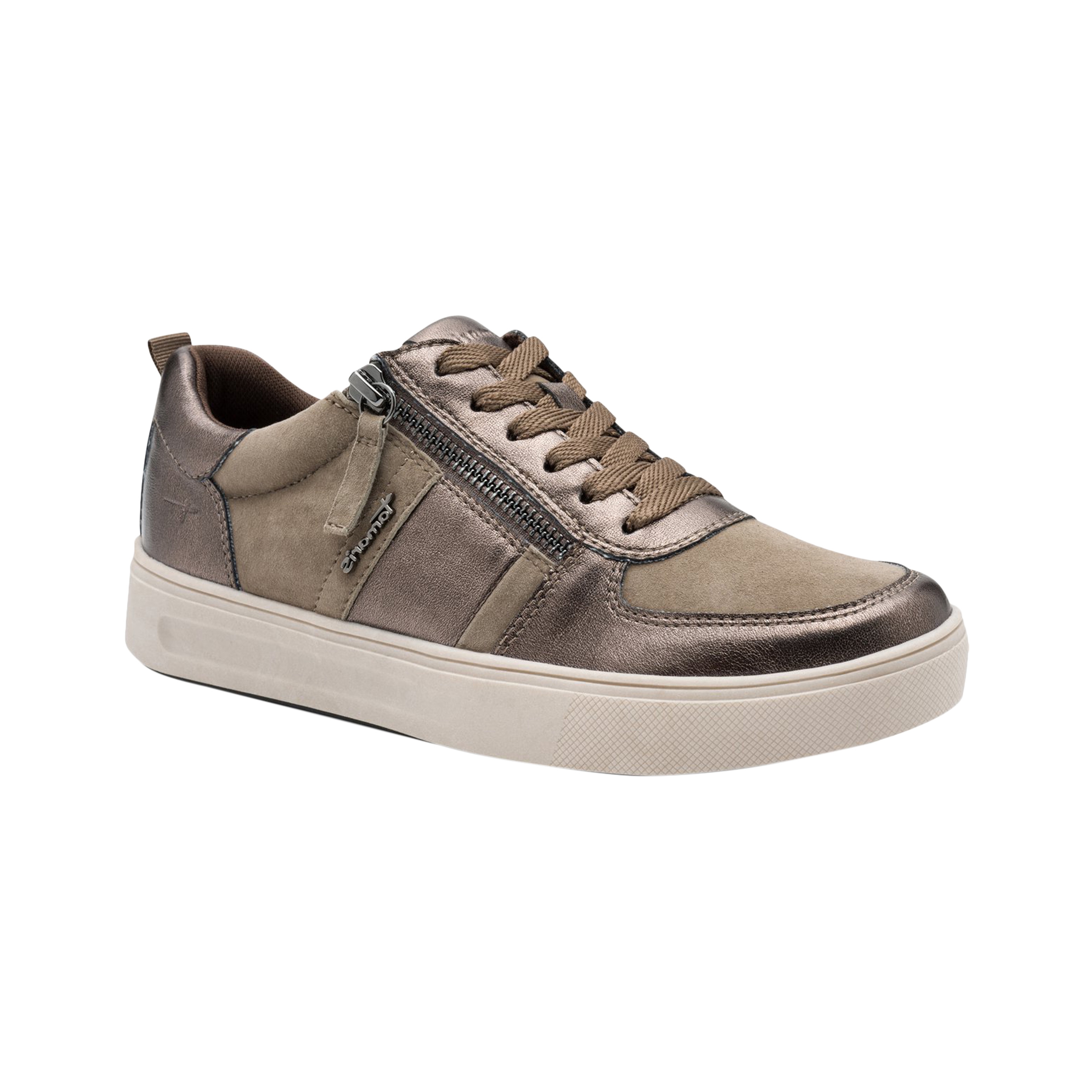 Leather trainers TAMARIS Brown