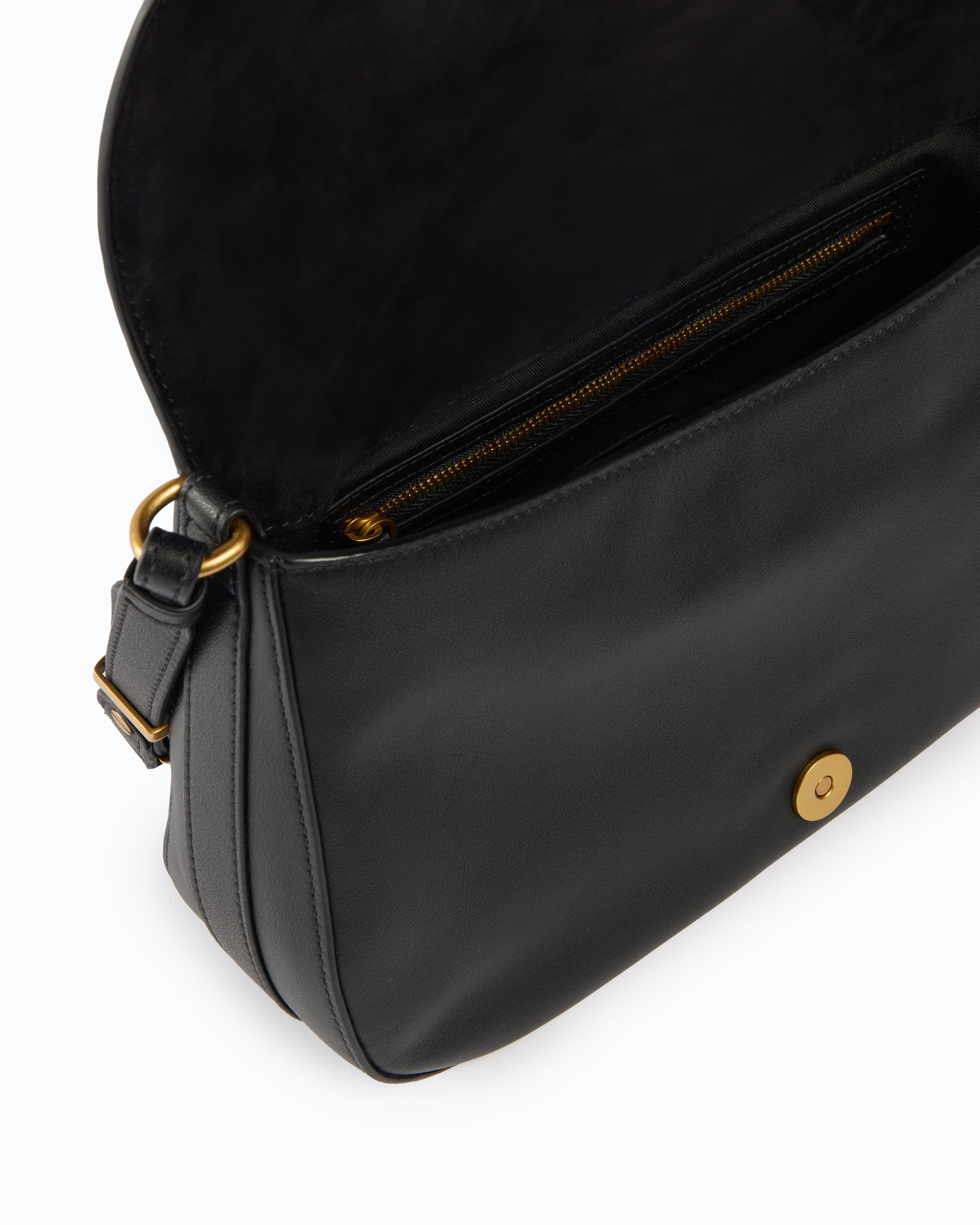 Sac moyen en cuir avec boucle love birds diamond cut PINKO Noir