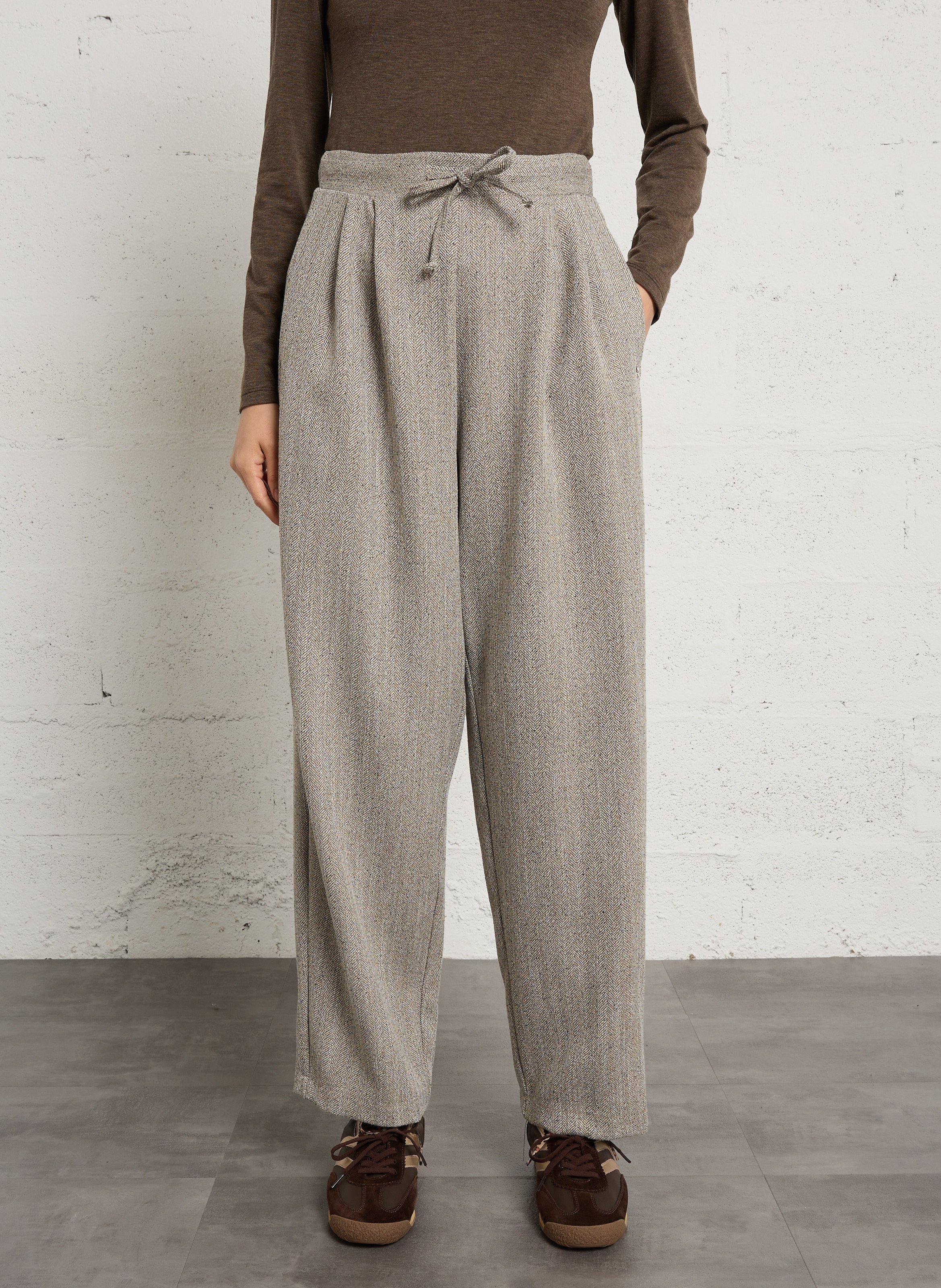 Wide-leg pants PLEASE Brown