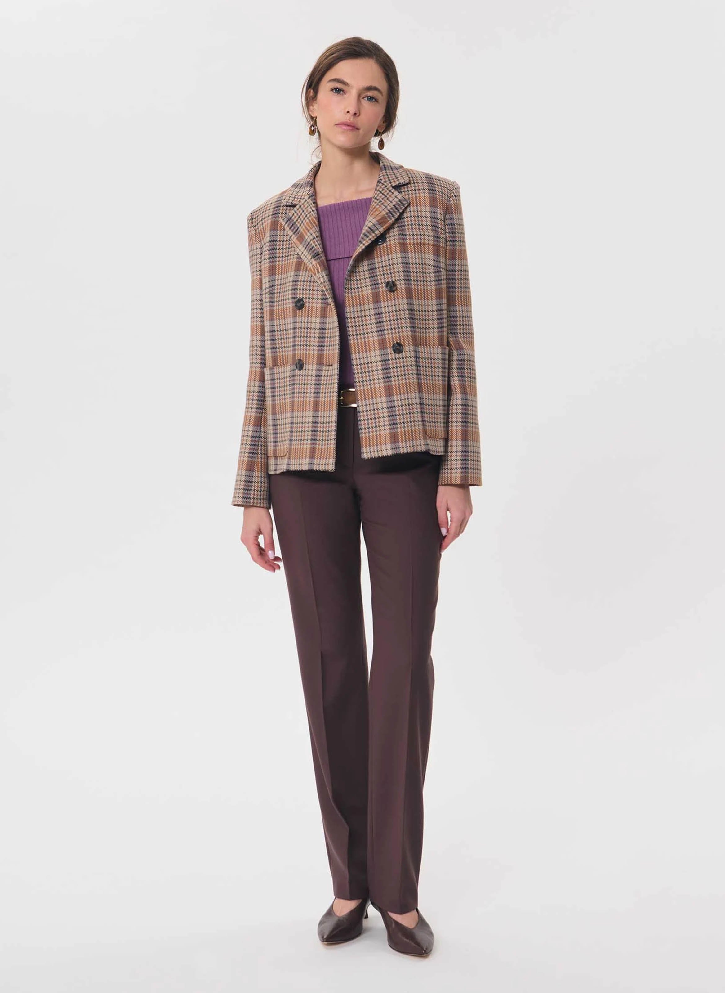 Effen broek met halfhoge taille | Bruin TARA JARMON Dames