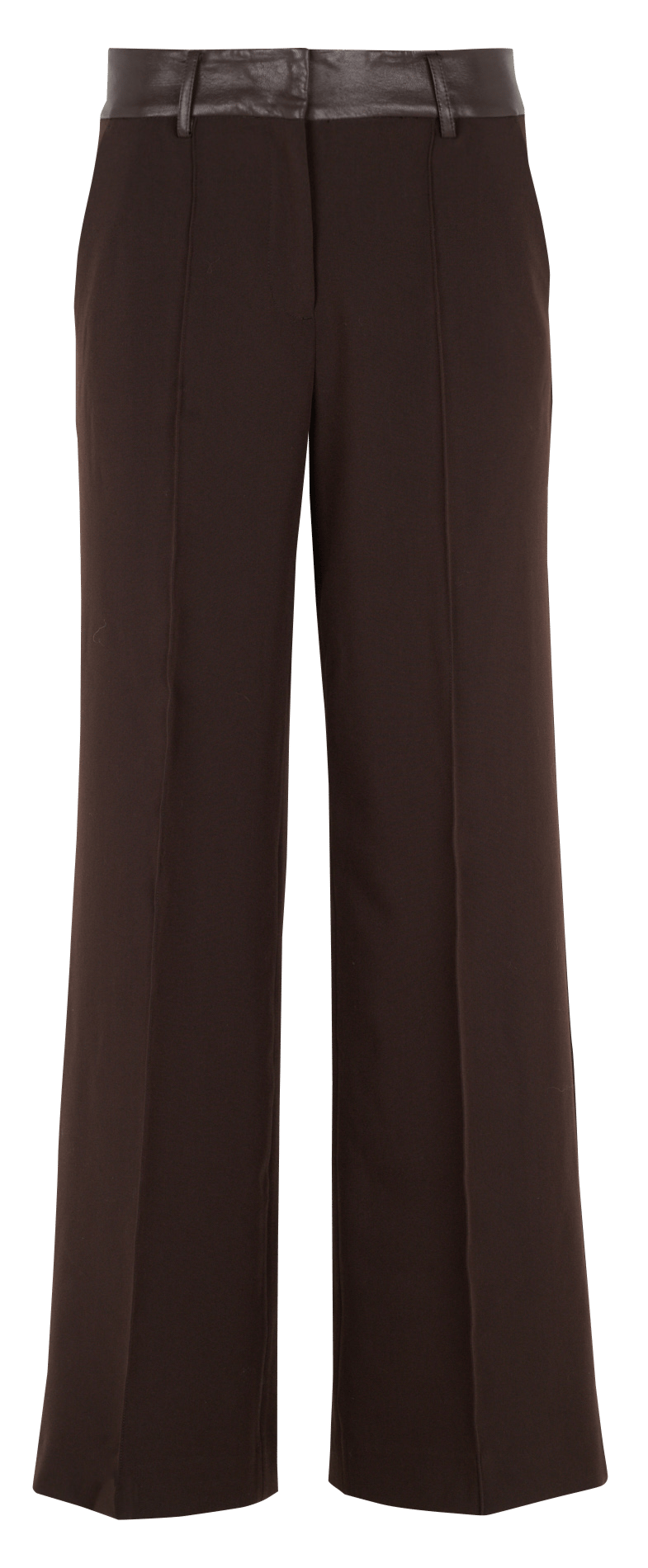 Pantalon droit uni à jambes larges ZAPA Marron