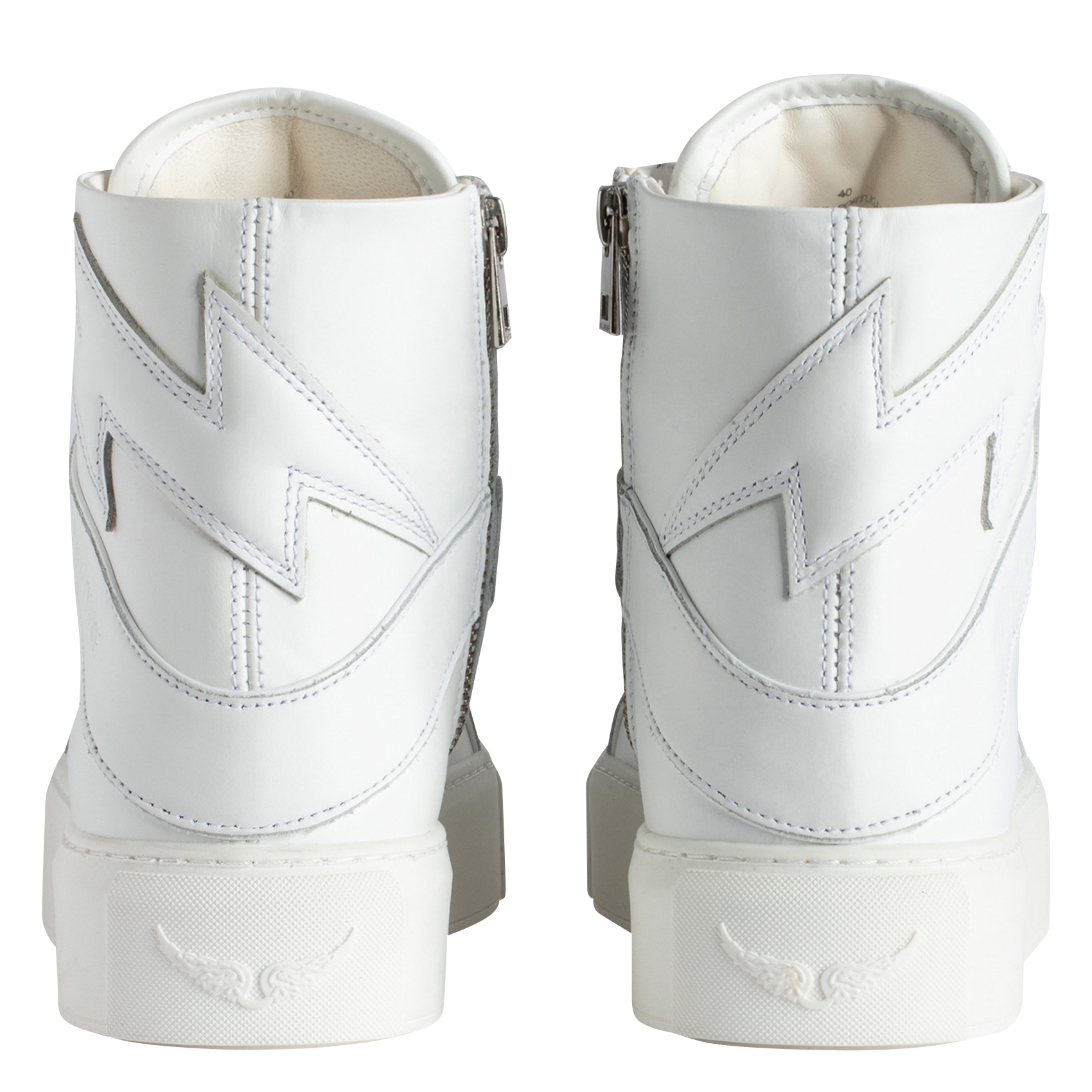 High-top leather trainers ZADIG&VOLTAIRE White
