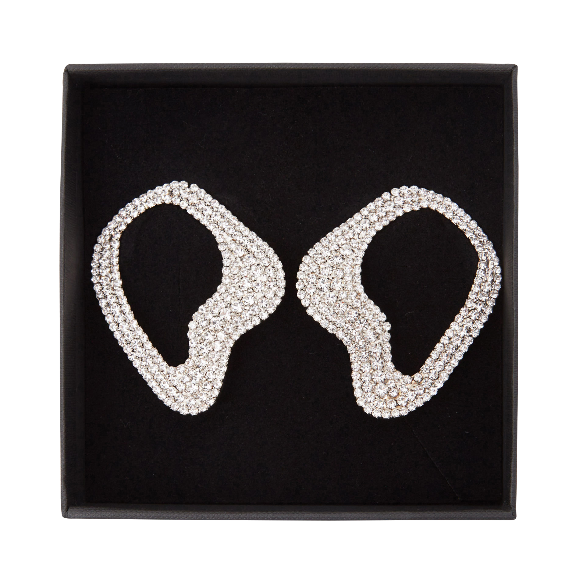 Asymmetrische oorbellen met kristallen HELENE ZUBELDIA Wit