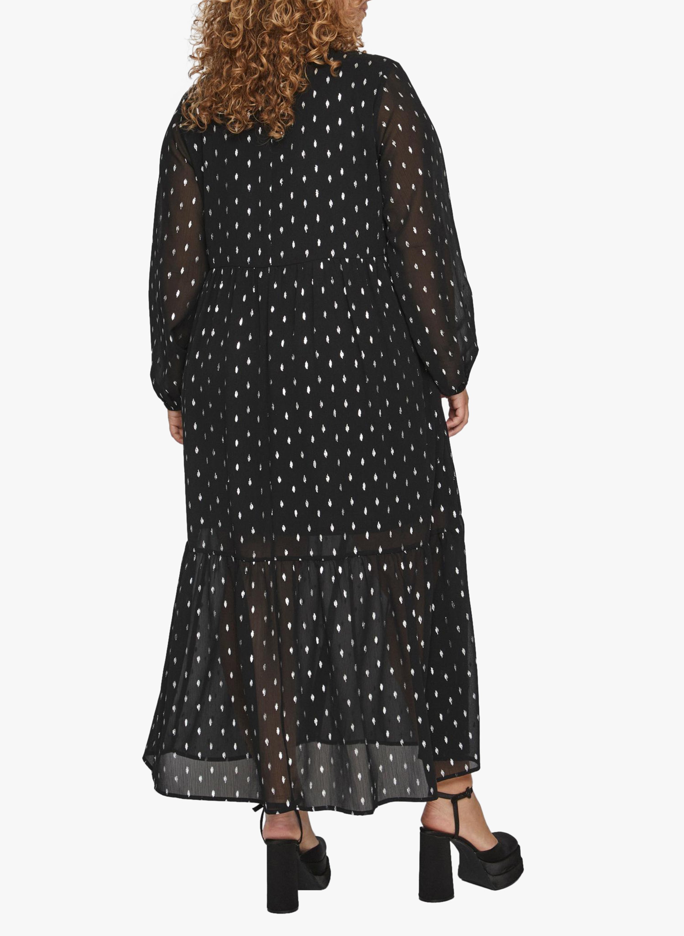 Robe longue ample col V EVOKED Noir