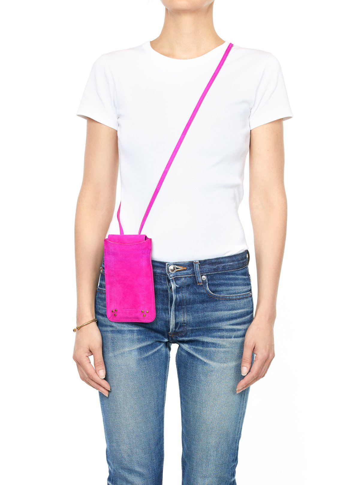 Suede leather phone case JEROME DREYFUSS Pink