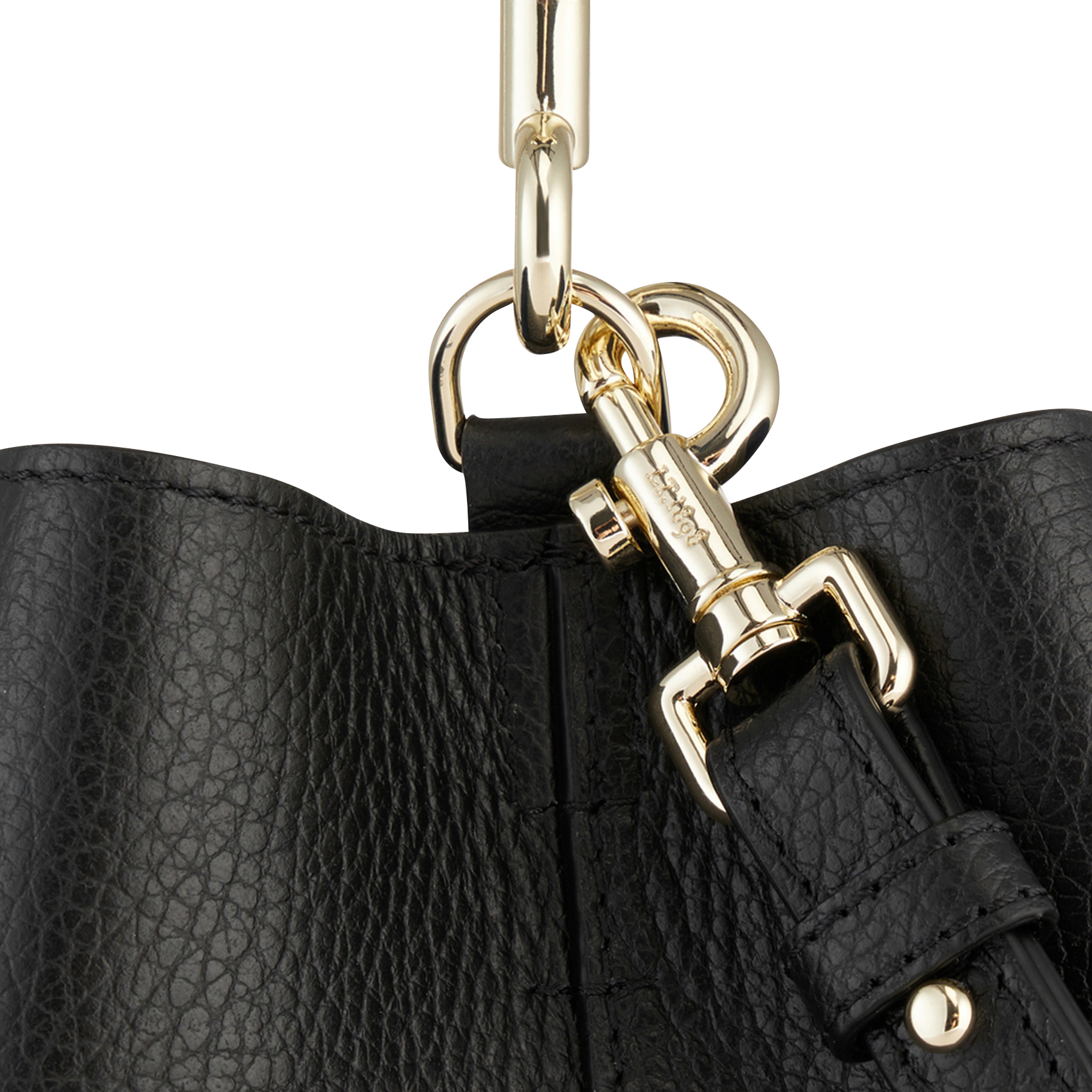 Grained leather bucket bag LE TANNEUR Black
