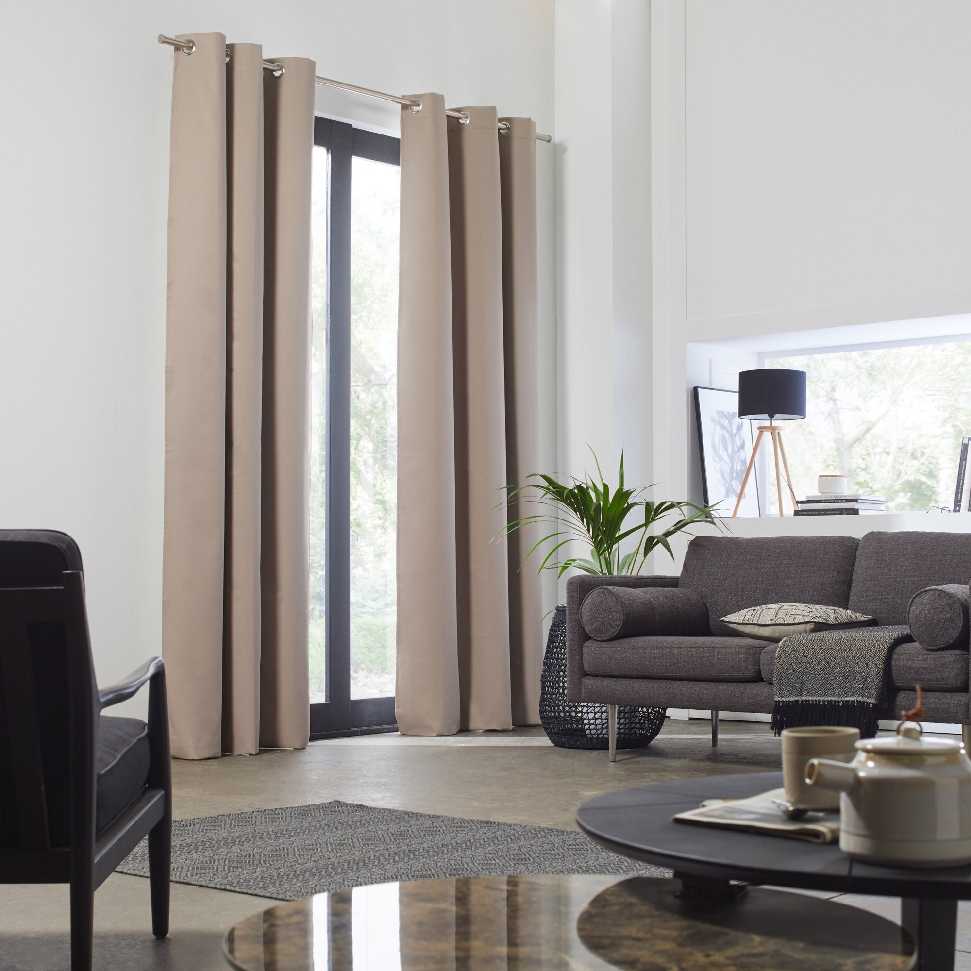 OCCULTANT - Blackout curtain with eyelets MADURA Grey