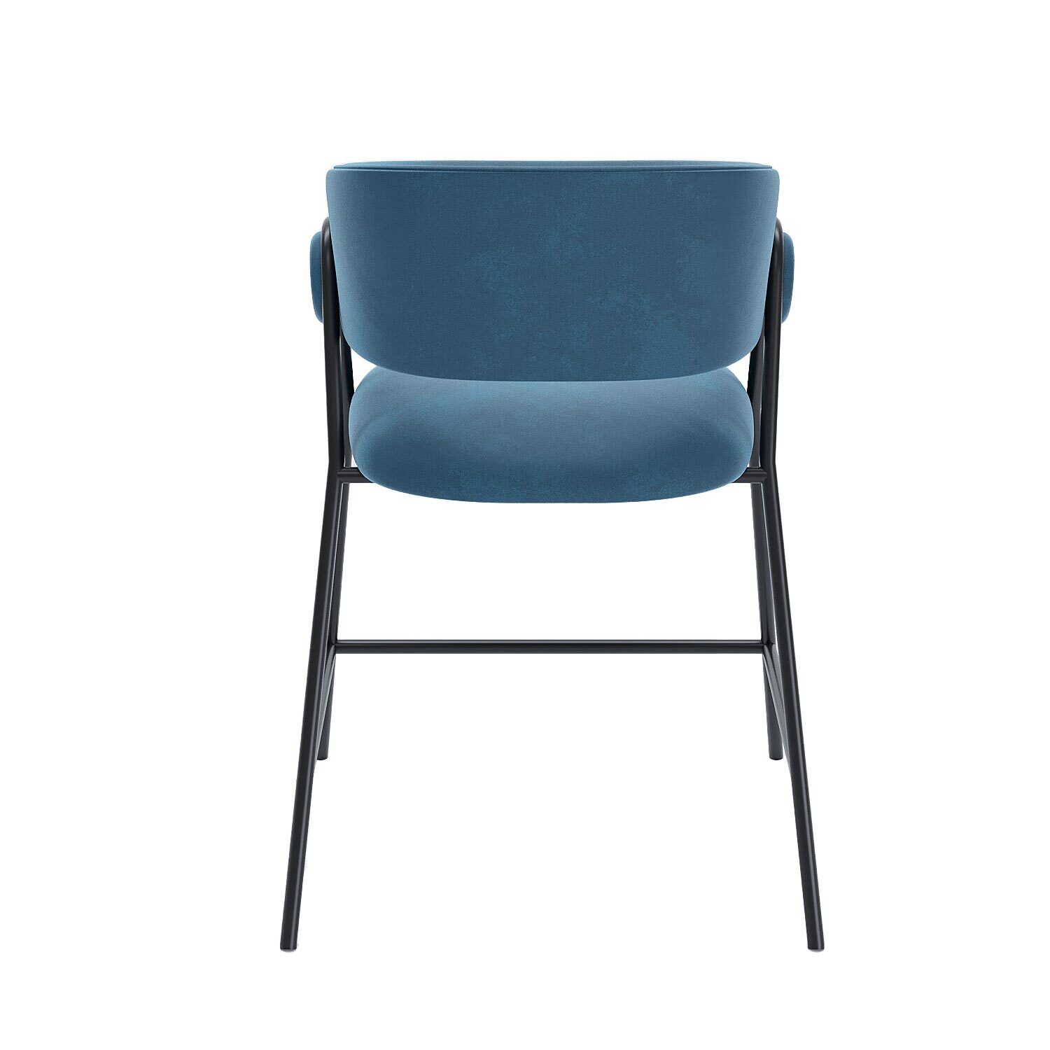 Set of 2 bar stools with backrest, velvet POTIRON PARIS Blue