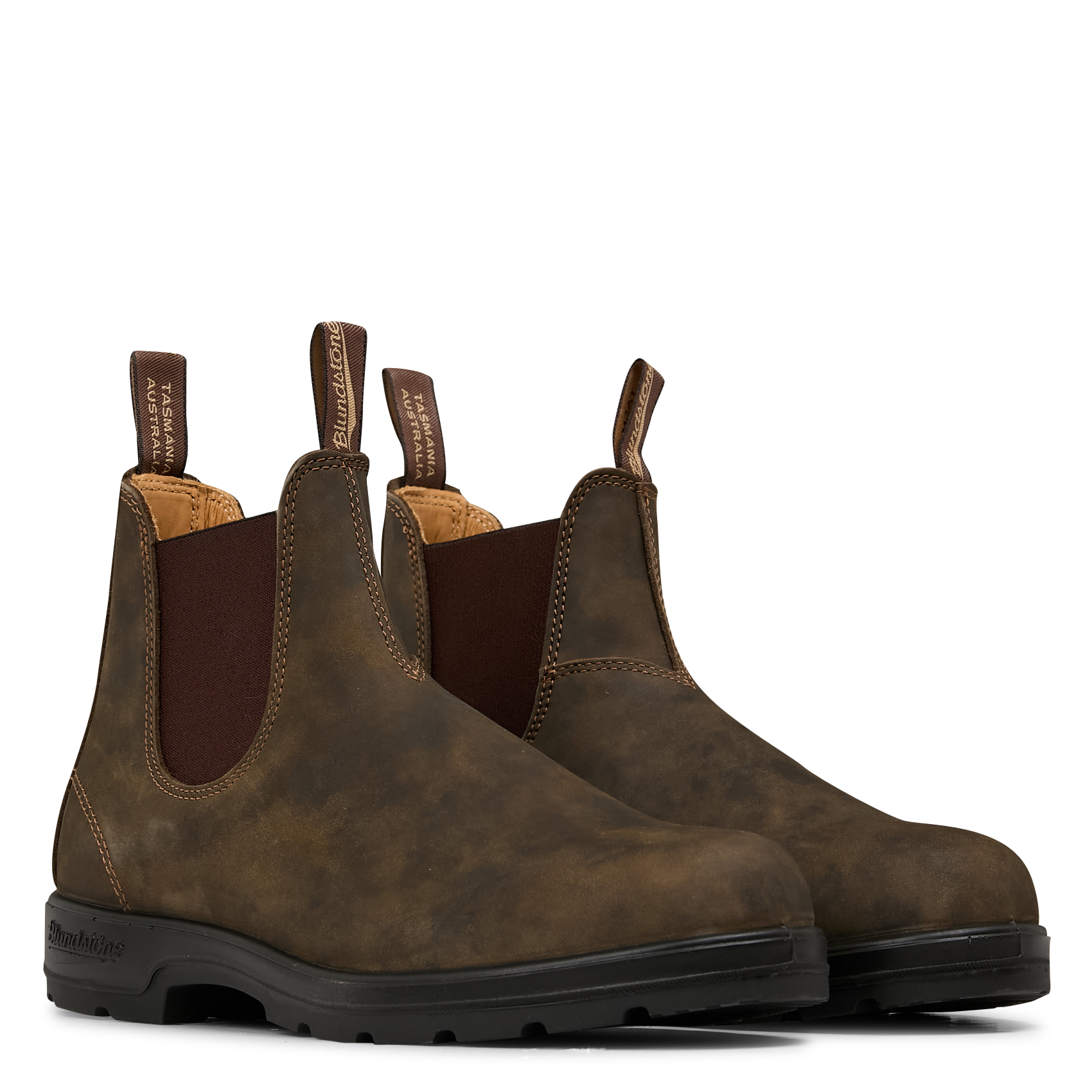 Boots en cuir mélangé Marron