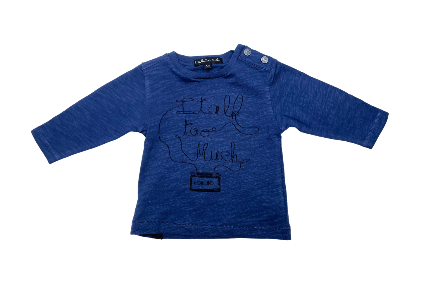 Blue Baby T-shirt - 3 months I TALK TOO MUCH - Seconde main Blue