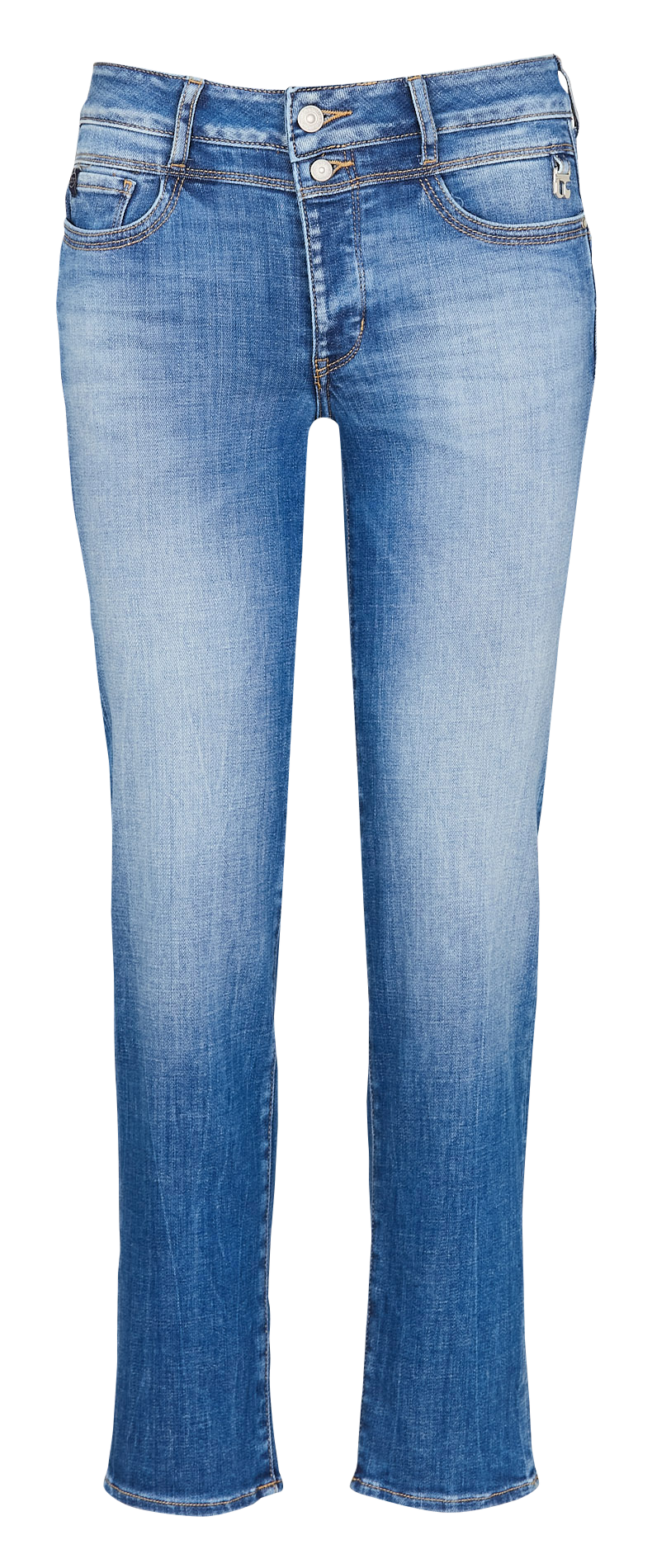 Cropped cotton blend jeans LE TEMPS DES CERISES Blue